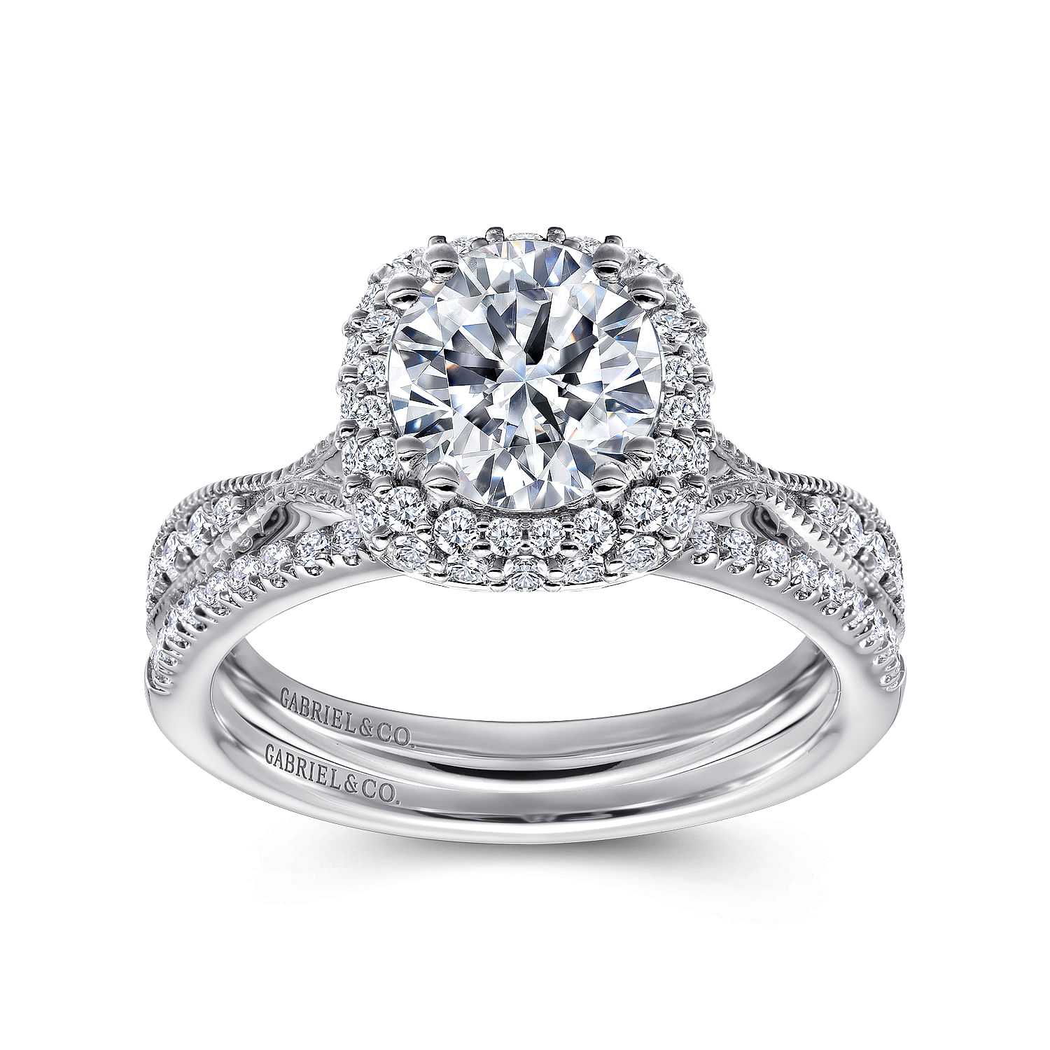 18k White Gold Diamond Straight Wedding Band angle 4 18k White Gold Diamond Straight Wedding Band angle 4