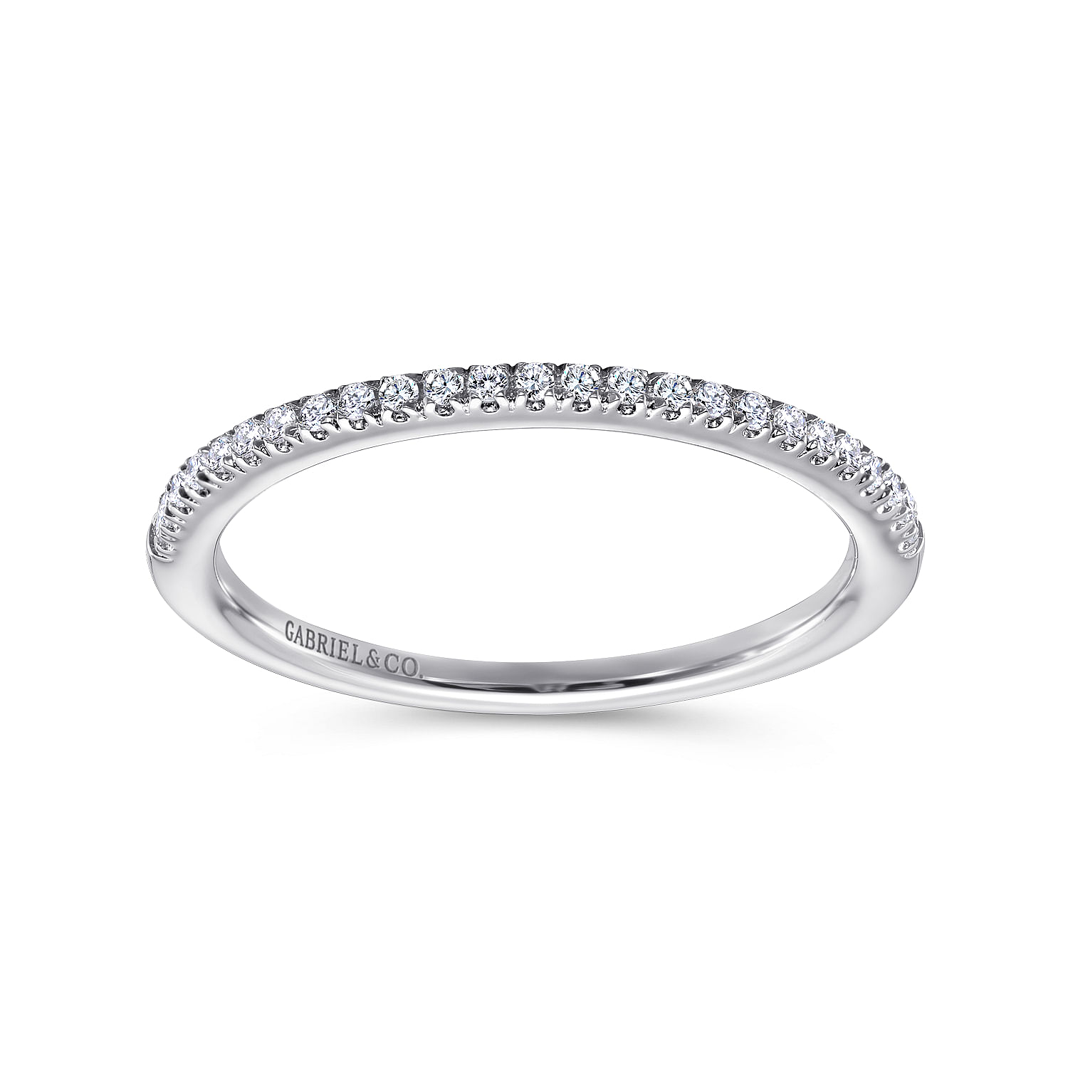 18k White Gold Diamond Straight Wedding Band angle 5 18k White Gold Diamond Straight Wedding Band angle 5