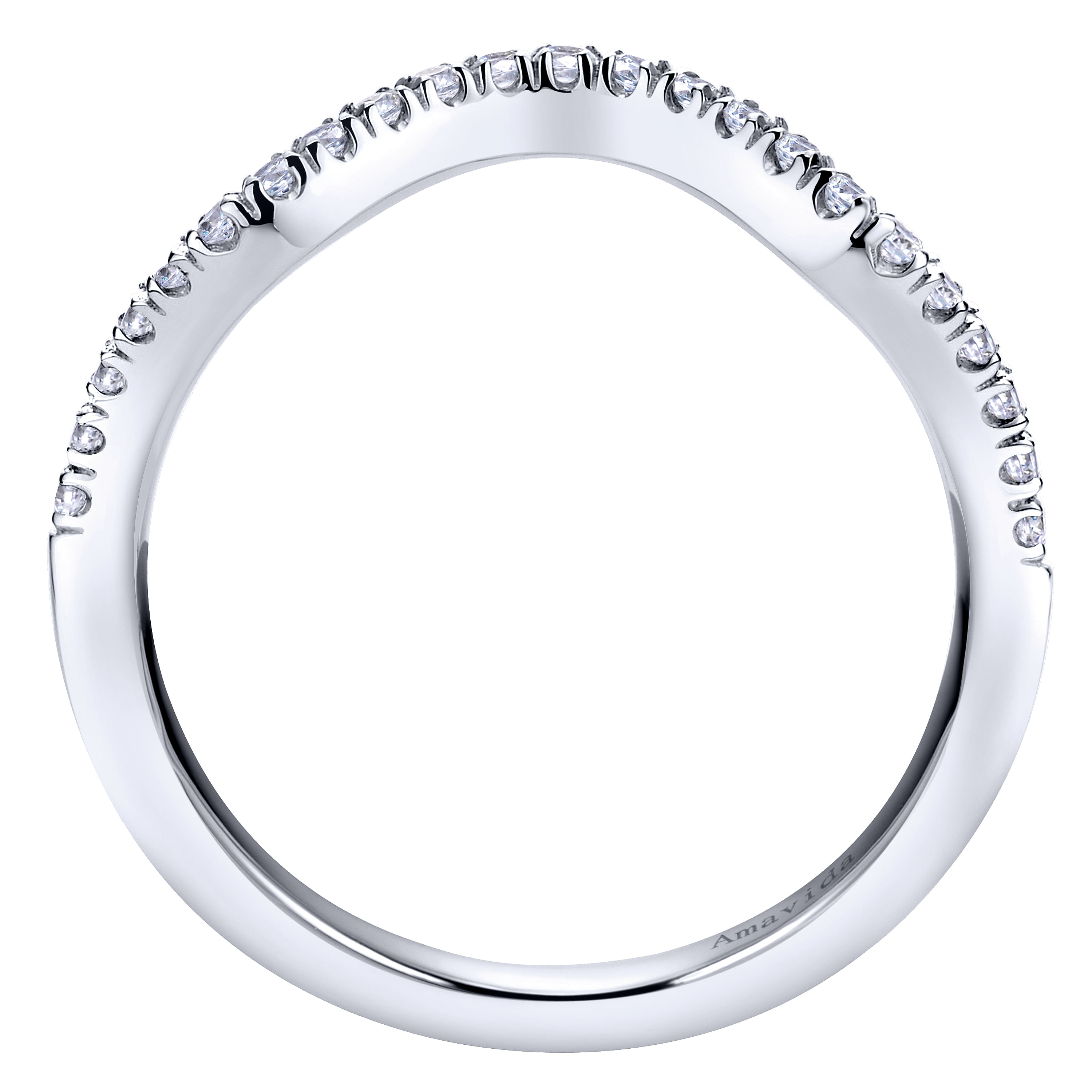 18k White Gold Diamond Straight Wedding Band angle 2 18k White Gold Diamond Straight Wedding Band angle 2