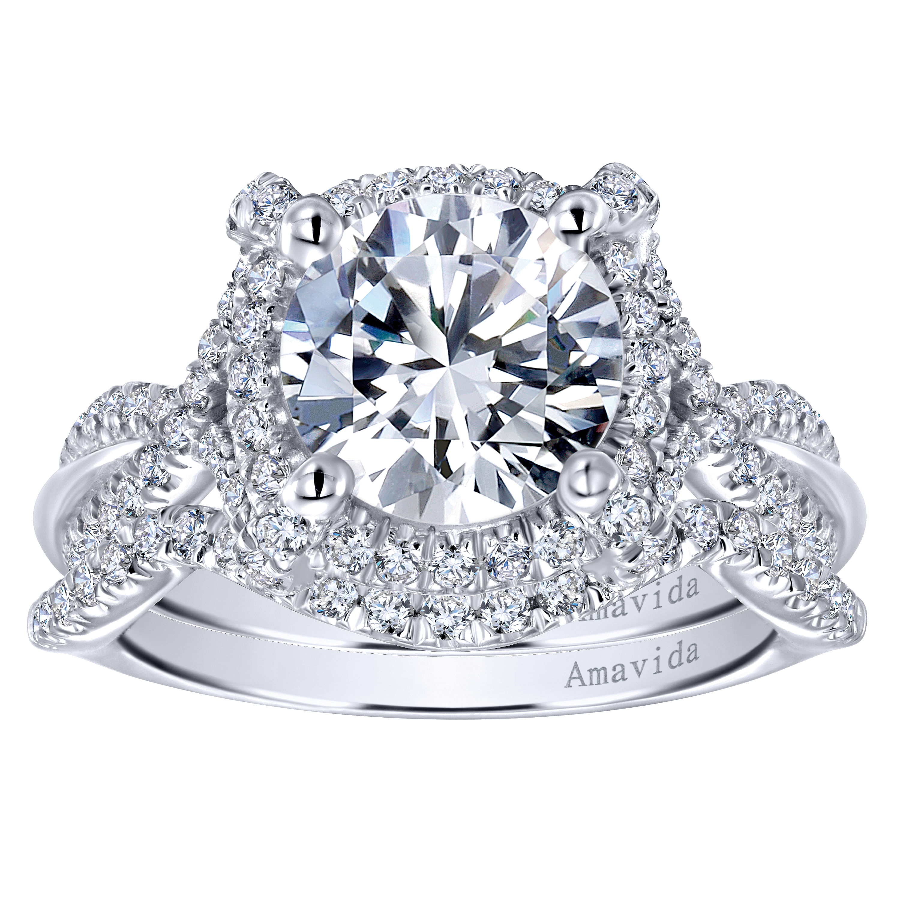 18k White Gold Diamond Straight Wedding Band angle 4 18k White Gold Diamond Straight Wedding Band angle 4