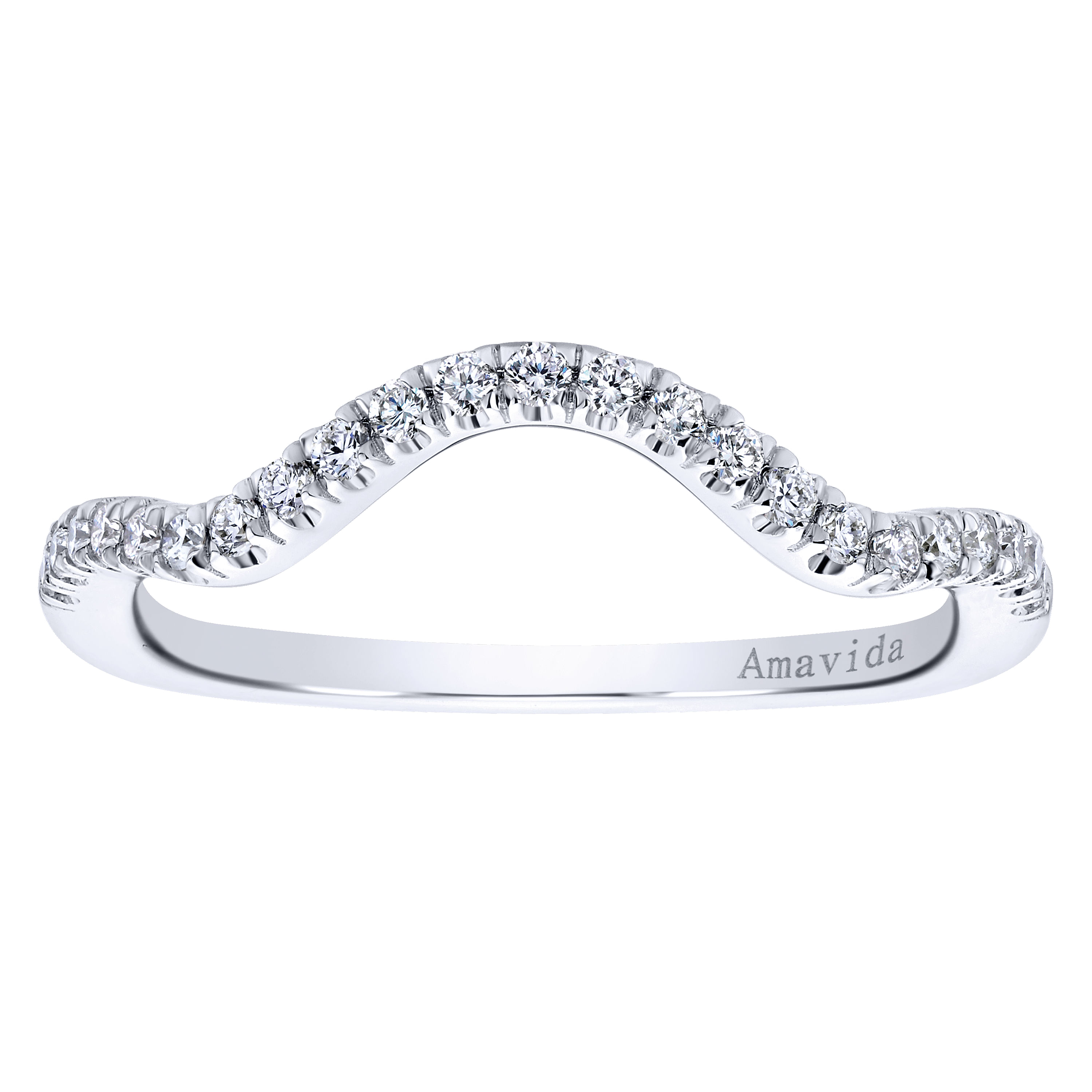 18k White Gold Diamond Straight Wedding Band angle 5 18k White Gold Diamond Straight Wedding Band angle 5