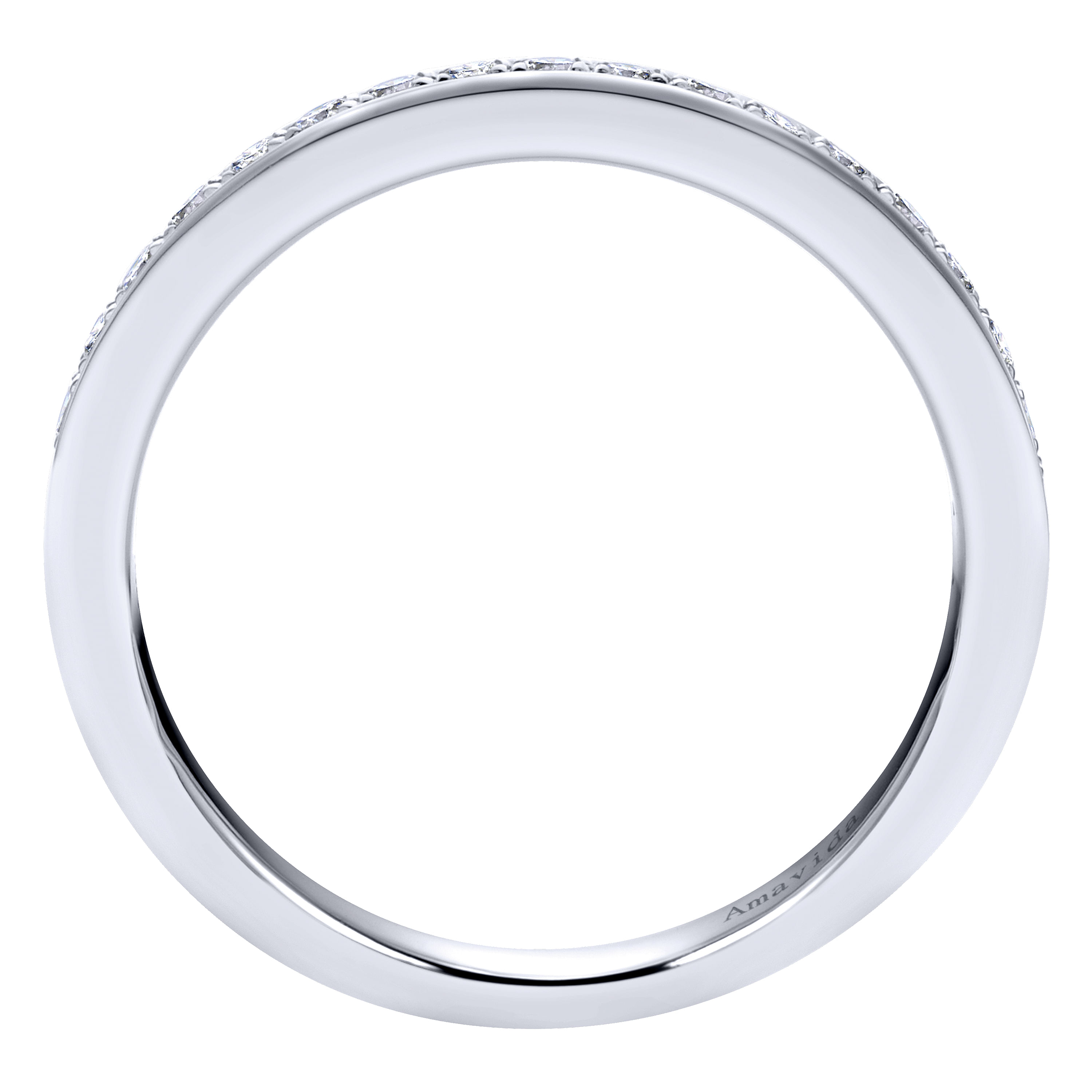 18k White Gold Diamond Straight Wedding Band angle 2 18k White Gold Diamond Straight Wedding Band angle 2