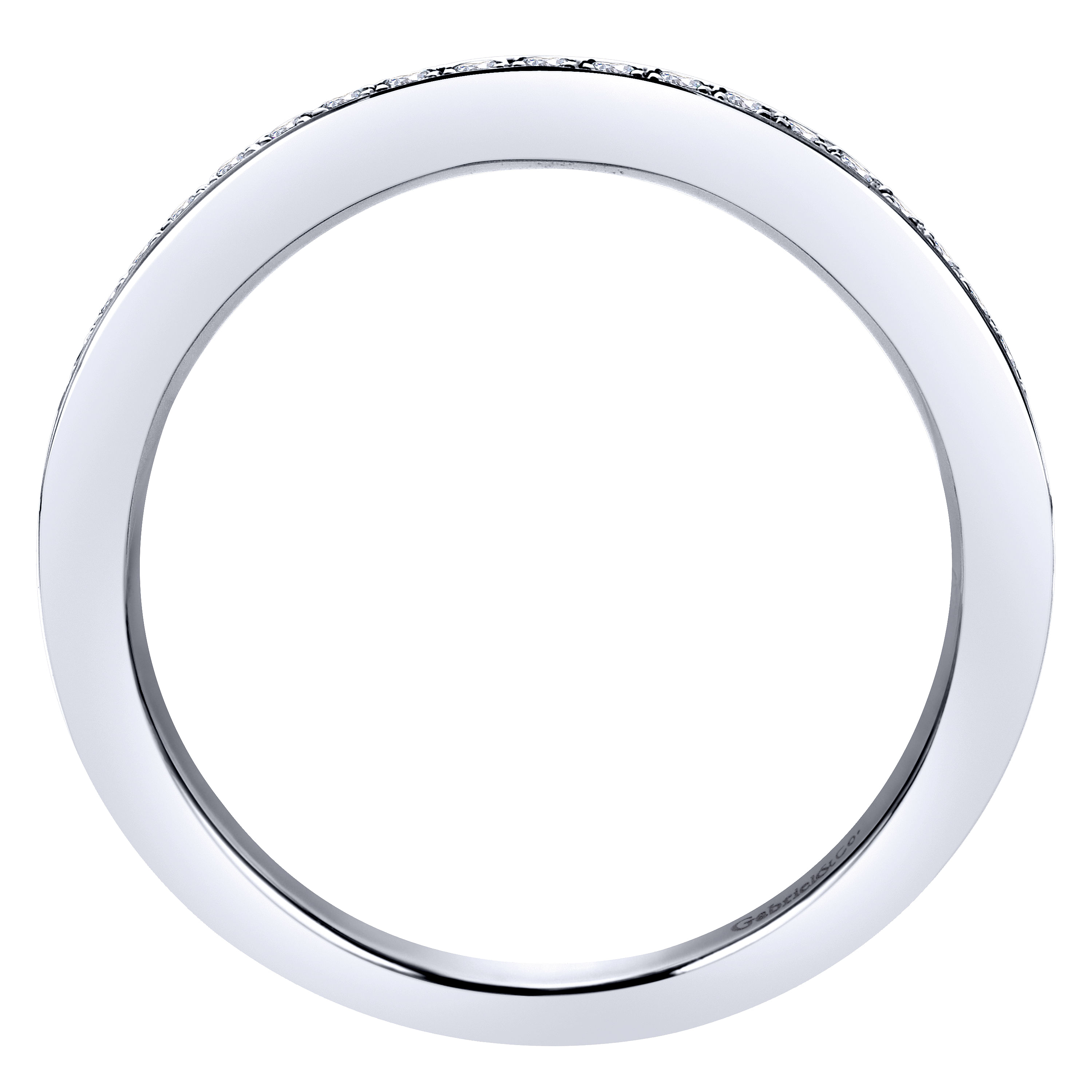 18k White Gold Diamond Straight Wedding Band angle 2 18k White Gold Diamond Straight Wedding Band angle 2