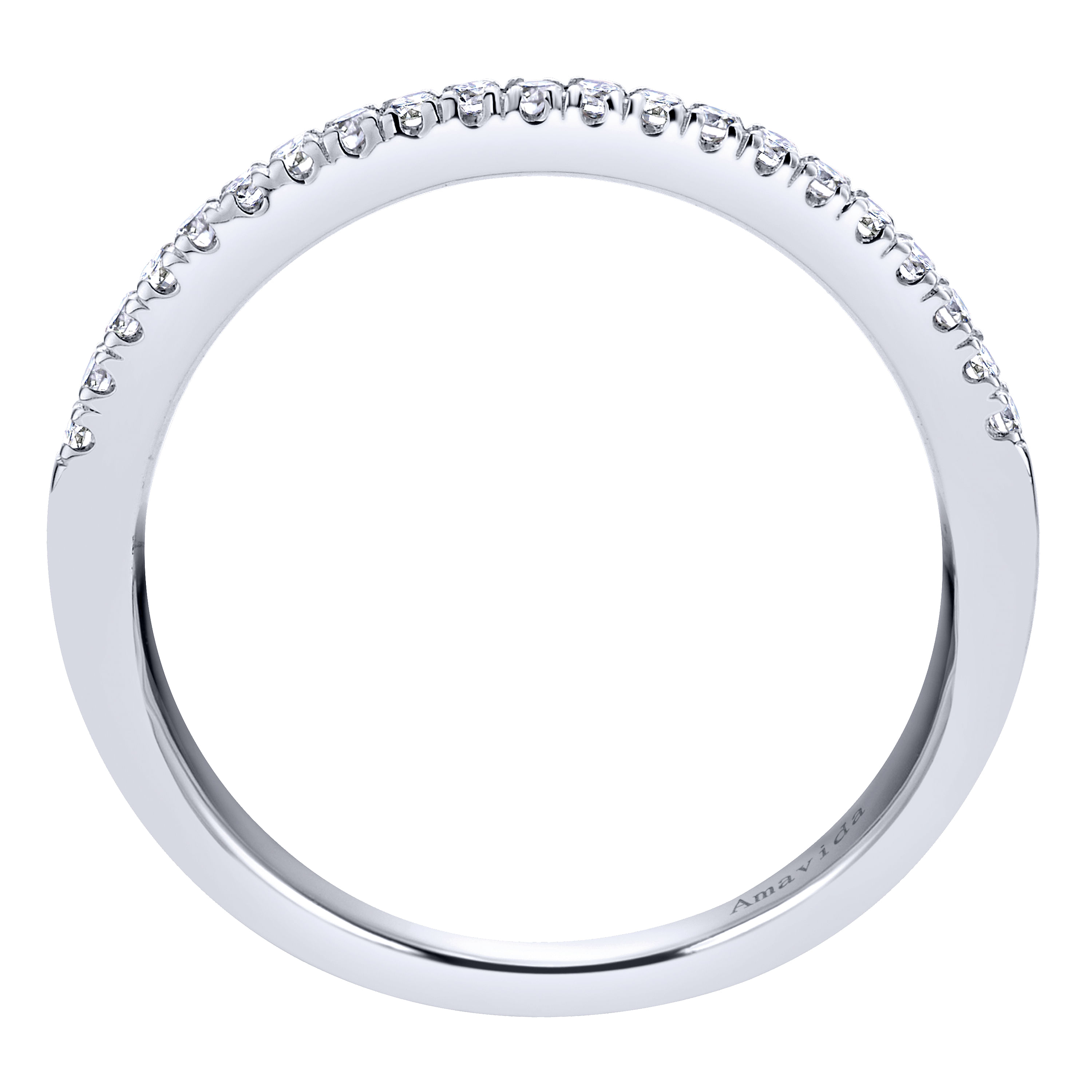 18k White Gold Diamond Straight Wedding Band angle 2 18k White Gold Diamond Straight Wedding Band angle 2