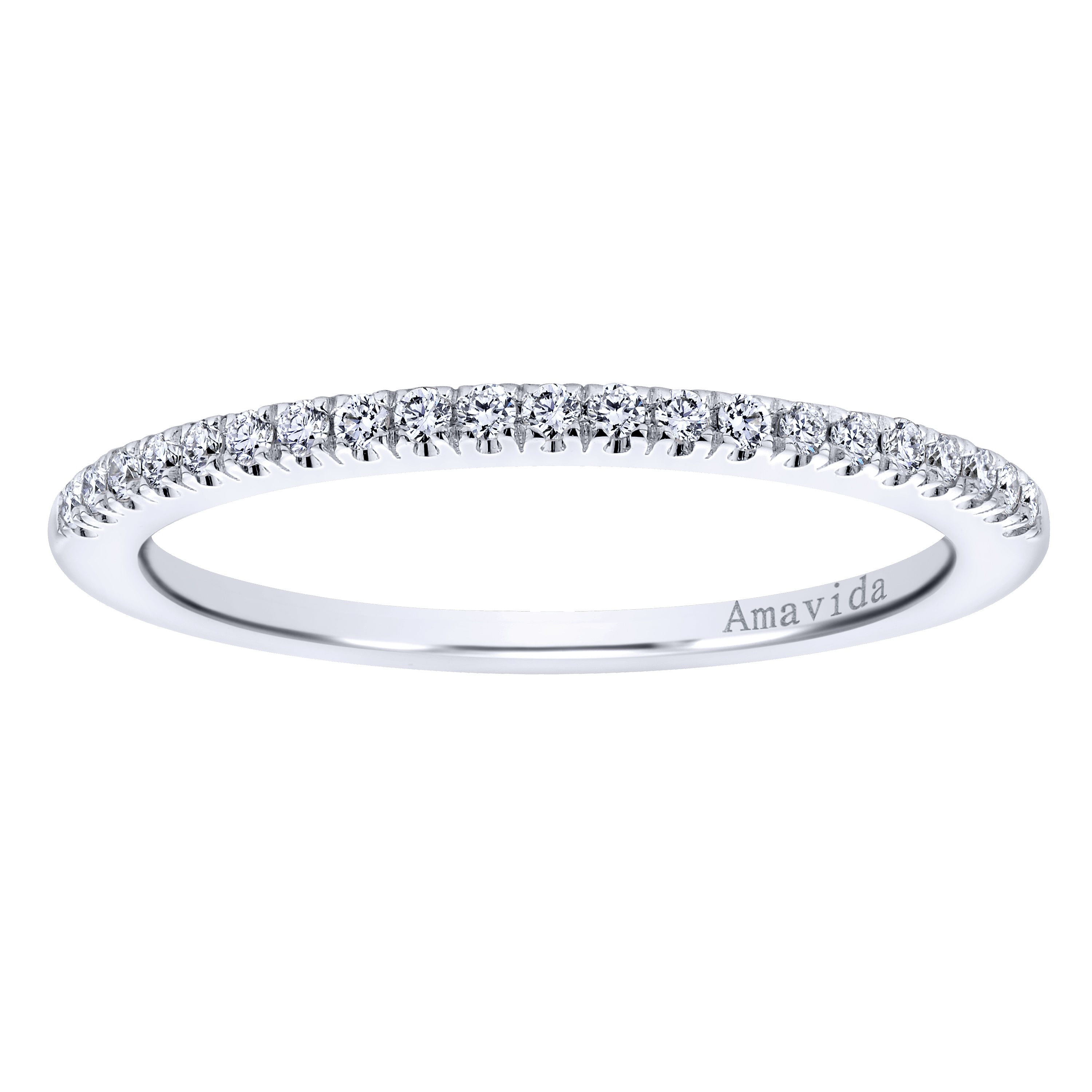 18k White Gold Diamond Straight Wedding Band angle 5 18k White Gold Diamond Straight Wedding Band angle 5
