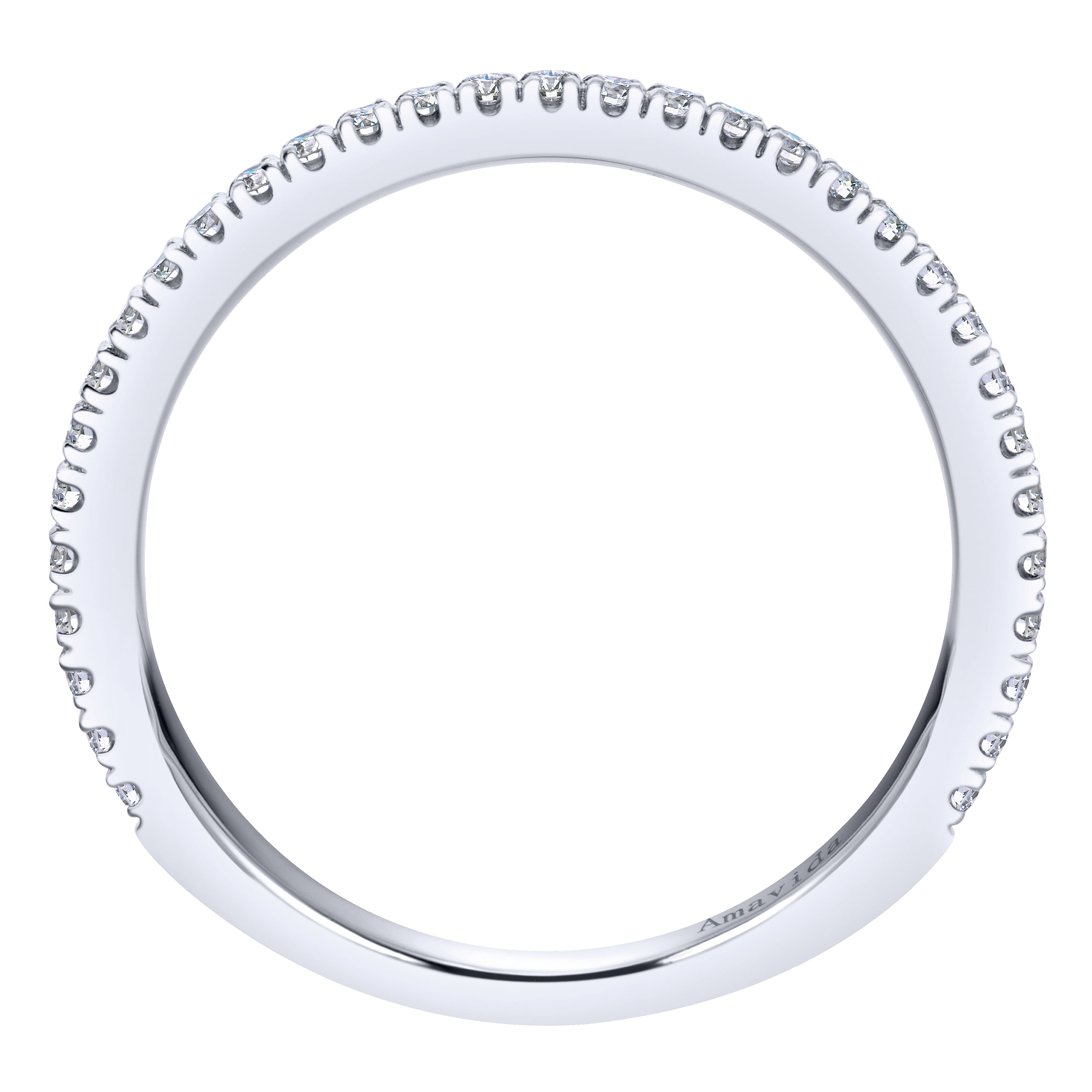 18k White Gold Diamond Straight Wedding Band angle 2 18k White Gold Diamond Straight Wedding Band angle 2
