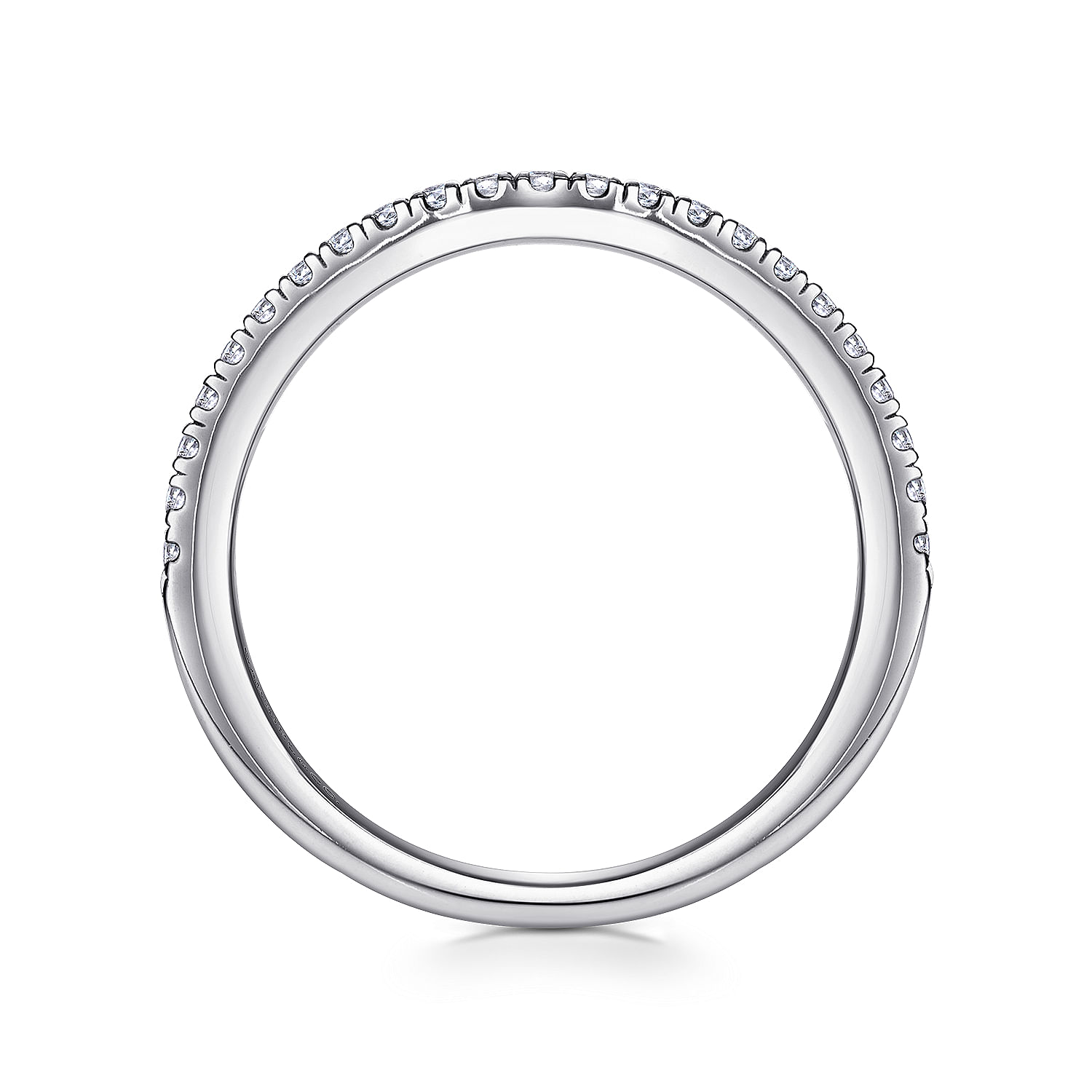 18k White Gold Diamond Straight Wedding Band angle 2 18k White Gold Diamond Straight Wedding Band angle 2