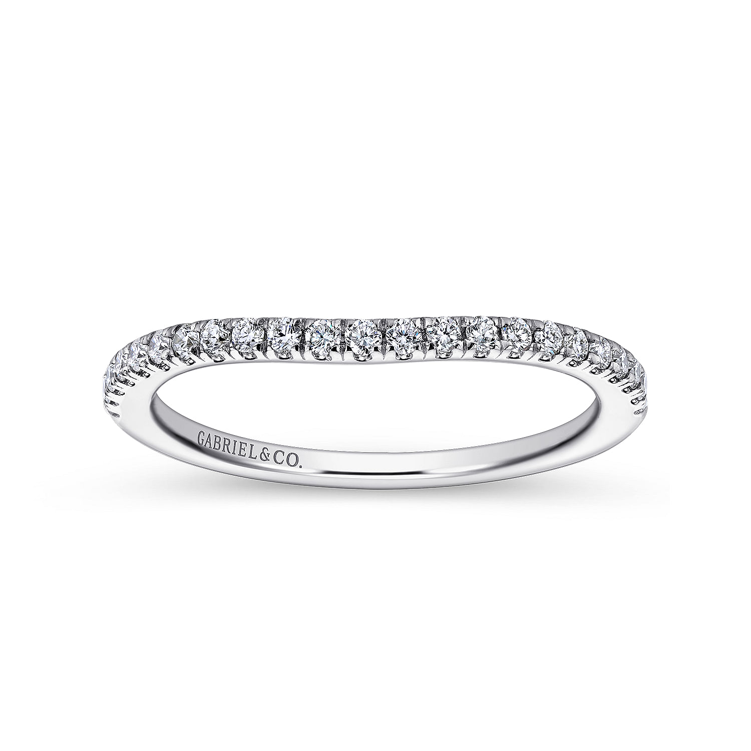 18k White Gold Diamond Straight Wedding Band angle 5 18k White Gold Diamond Straight Wedding Band angle 5