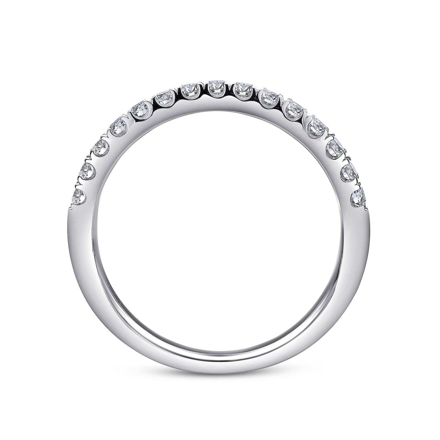 18k White Gold Diamond Straight Wedding Band angle 2 18k White Gold Diamond Straight Wedding Band angle 2