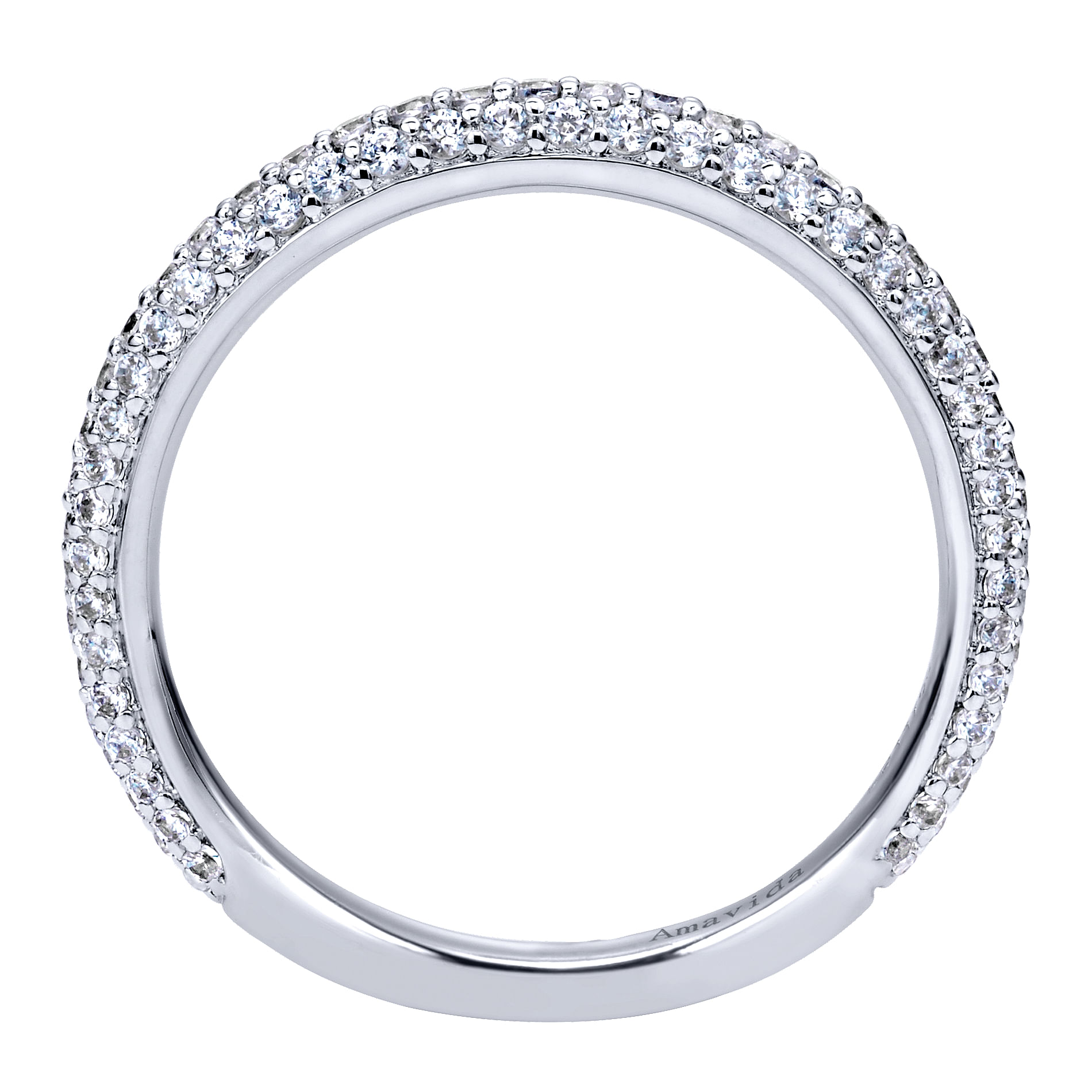 18k White Gold Diamond Straight Wedding Band angle 2 18k White Gold Diamond Straight Wedding Band angle 2