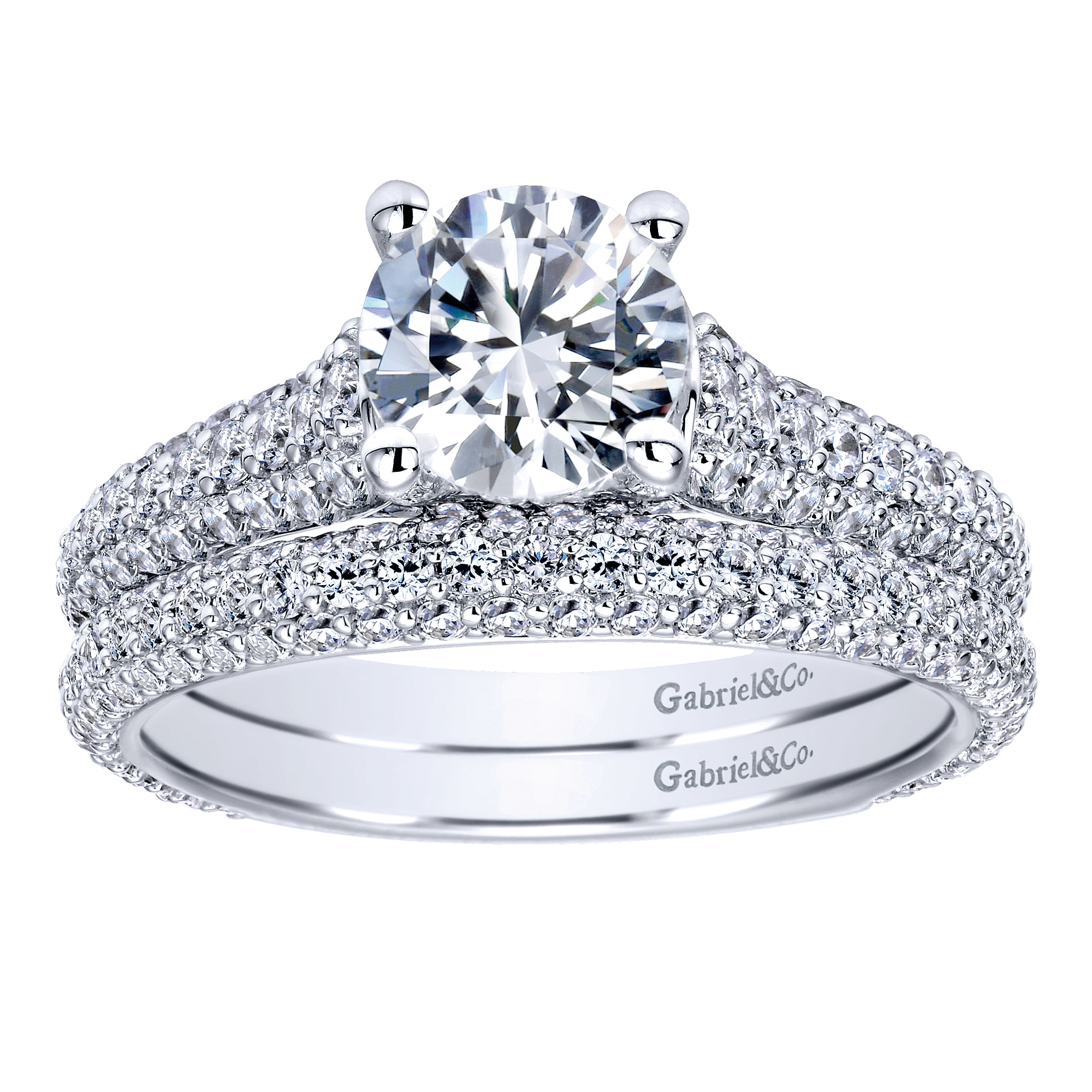 18k White Gold Diamond Straight Wedding Band angle 4 18k White Gold Diamond Straight Wedding Band angle 4