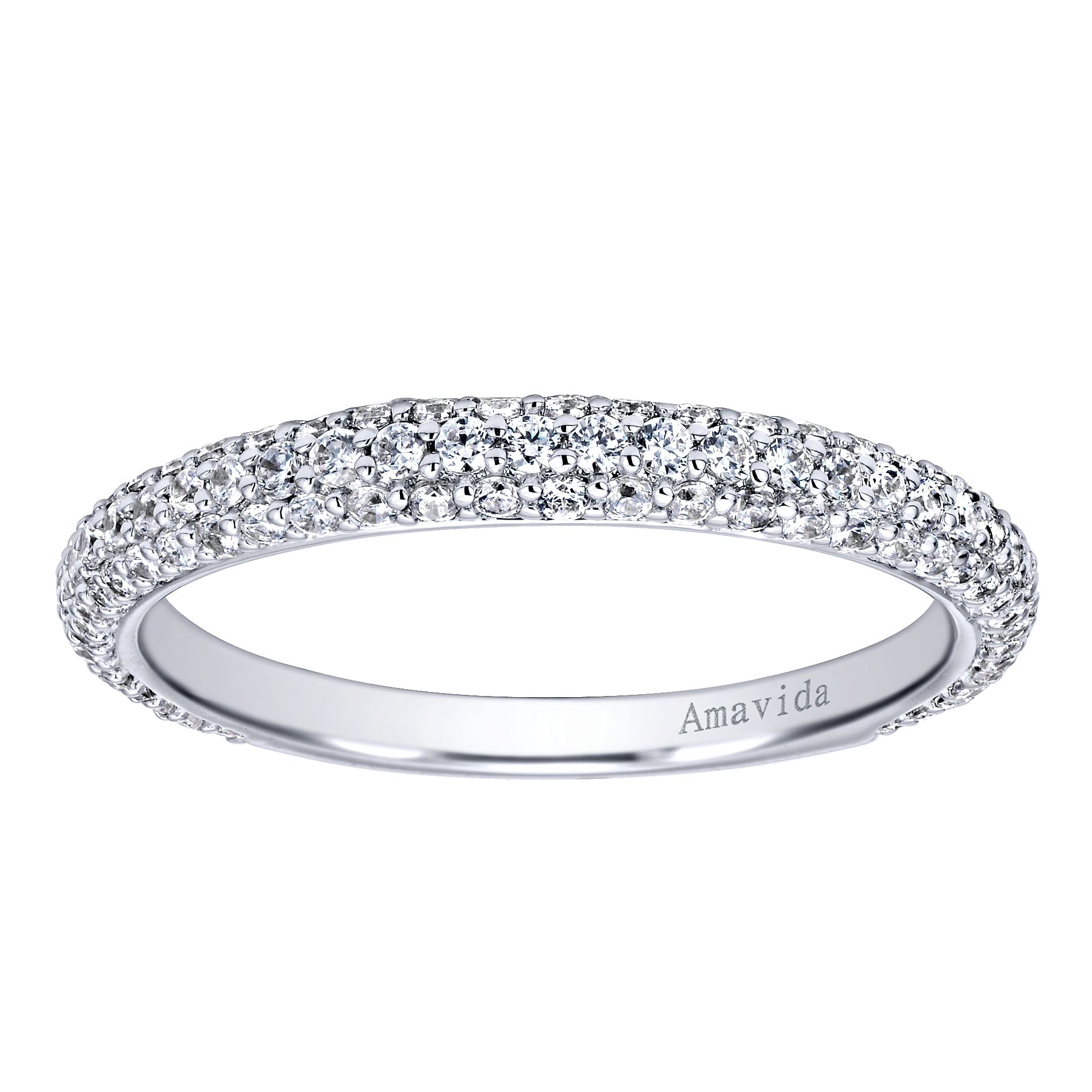 18k White Gold Diamond Straight Wedding Band angle 5 18k White Gold Diamond Straight Wedding Band angle 5