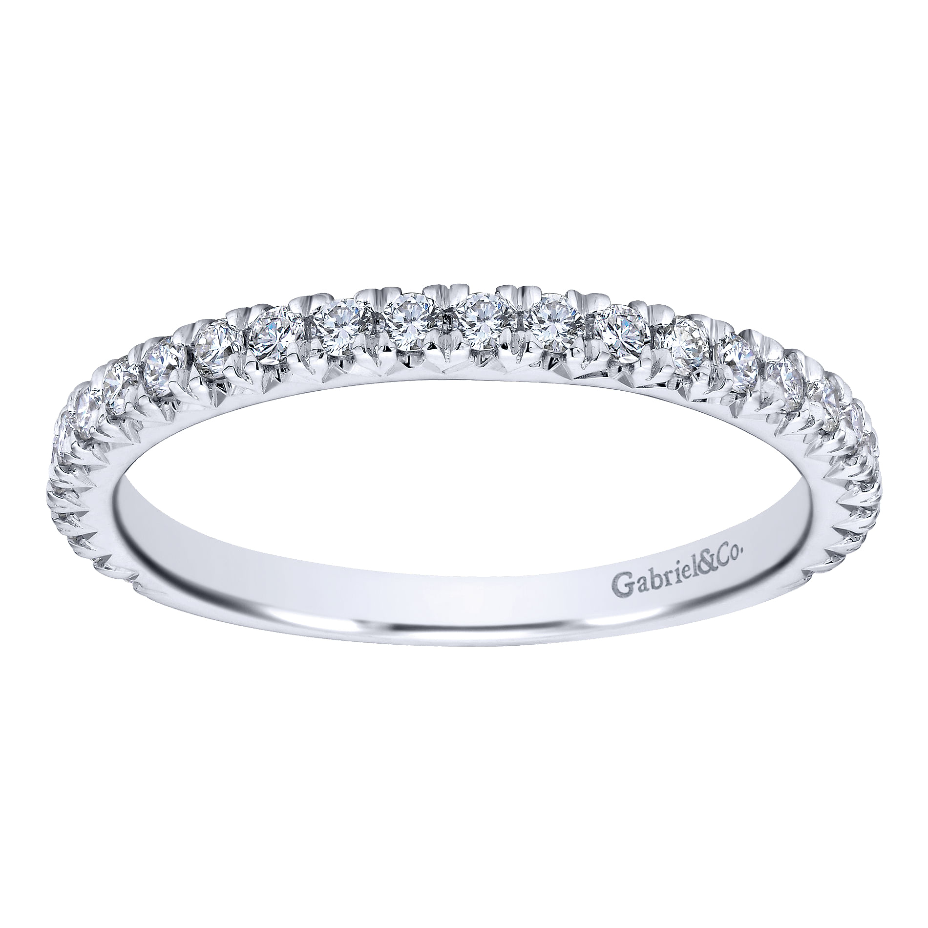 18k White Gold Diamond Straight Wedding Band angle 5 18k White Gold Diamond Straight Wedding Band angle 5