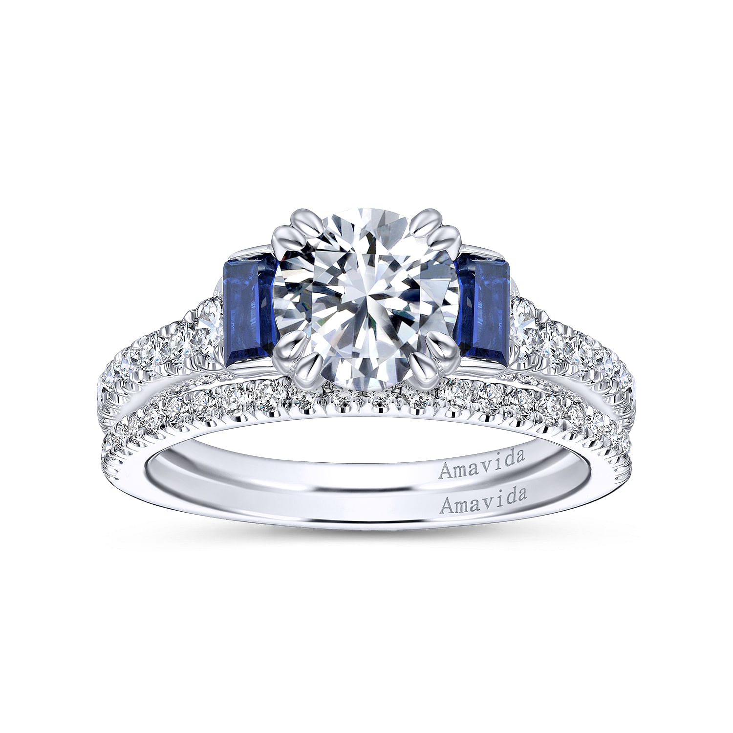 18k White Gold Diamond Straight Wedding Band angle 4 18k White Gold Diamond Straight Wedding Band angle 4