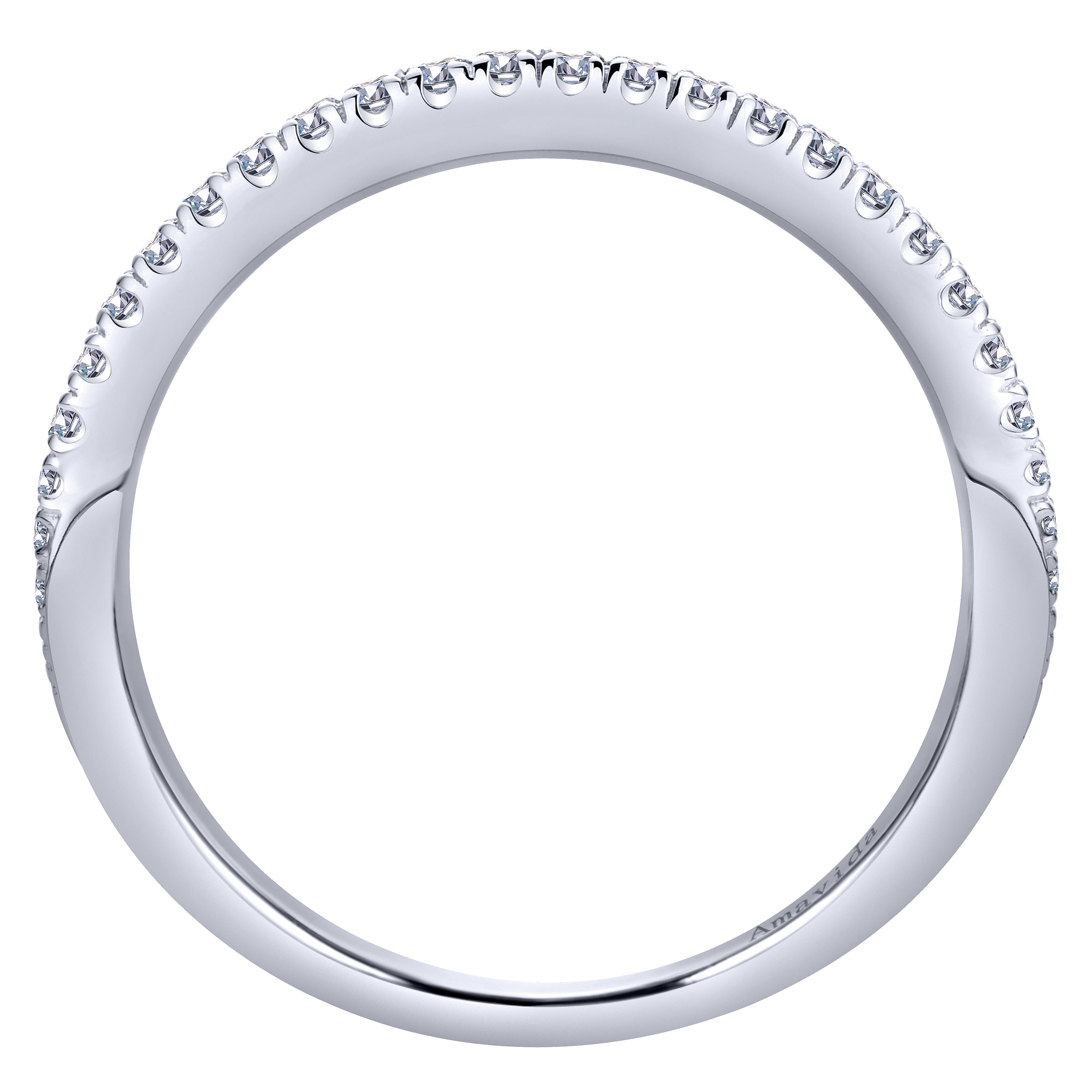 18k White Gold Diamond Straight Wedding Band angle 2 18k White Gold Diamond Straight Wedding Band angle 2