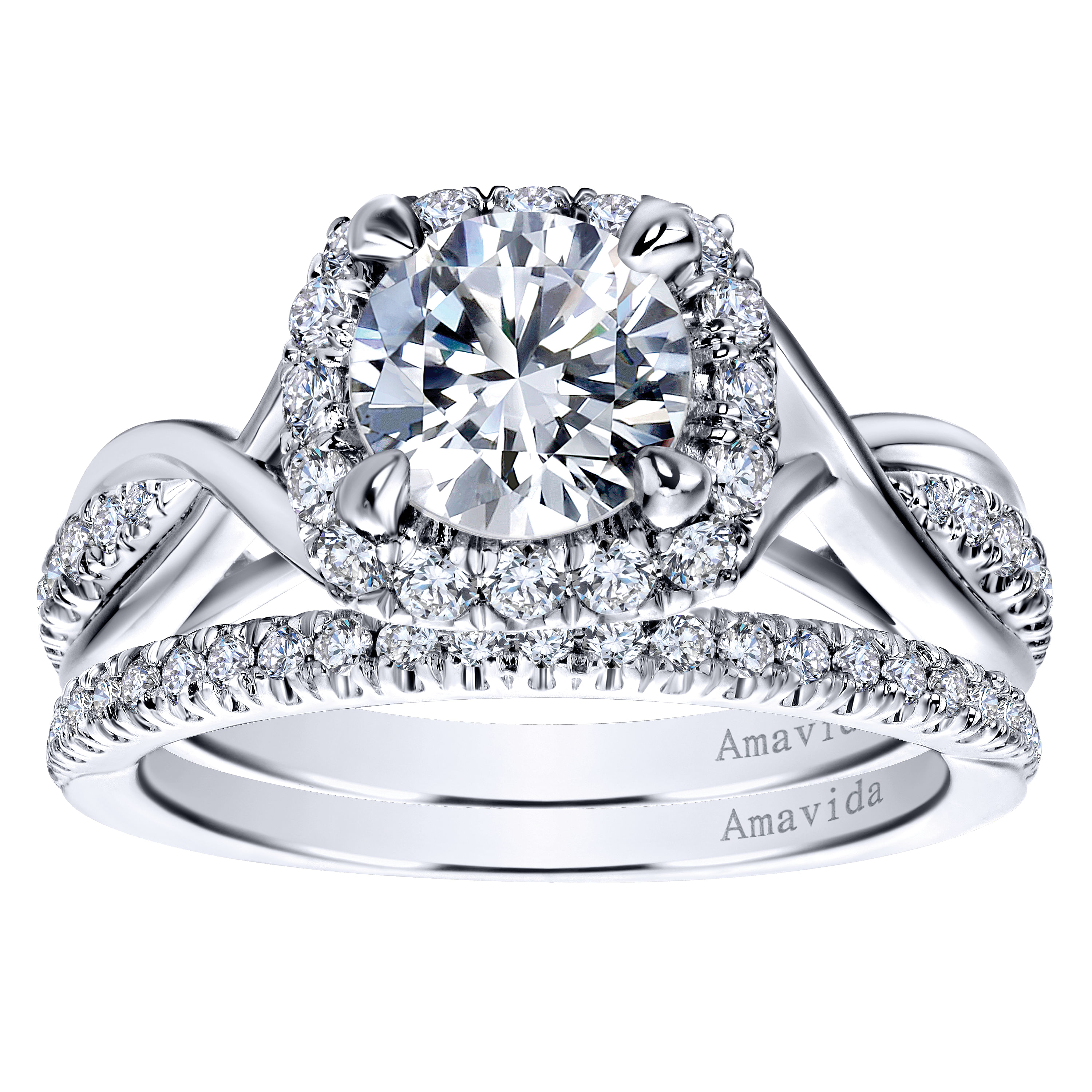 18k White Gold Diamond Straight Wedding Band angle 4 18k White Gold Diamond Straight Wedding Band angle 4