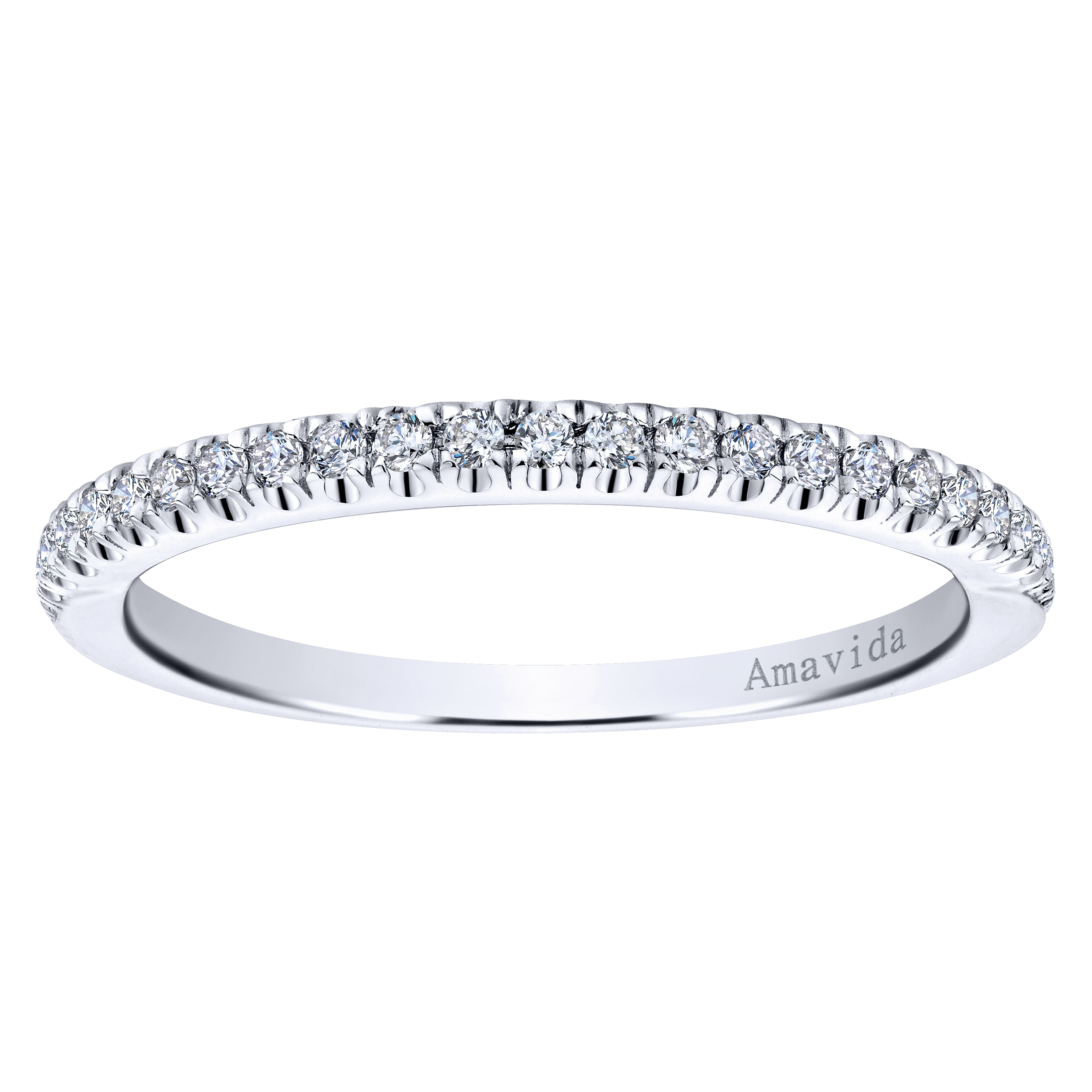 18k White Gold Diamond Straight Wedding Band angle 5 18k White Gold Diamond Straight Wedding Band angle 5