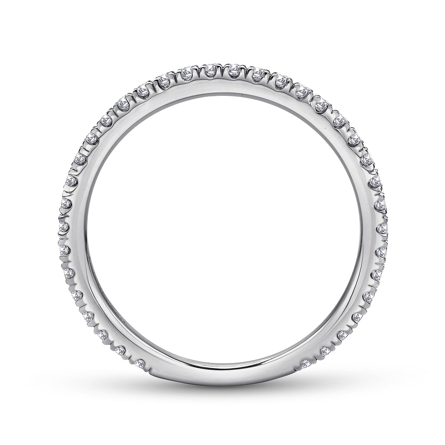 18k White Gold Diamond Straight Wedding Band angle 2 18k White Gold Diamond Straight Wedding Band angle 2