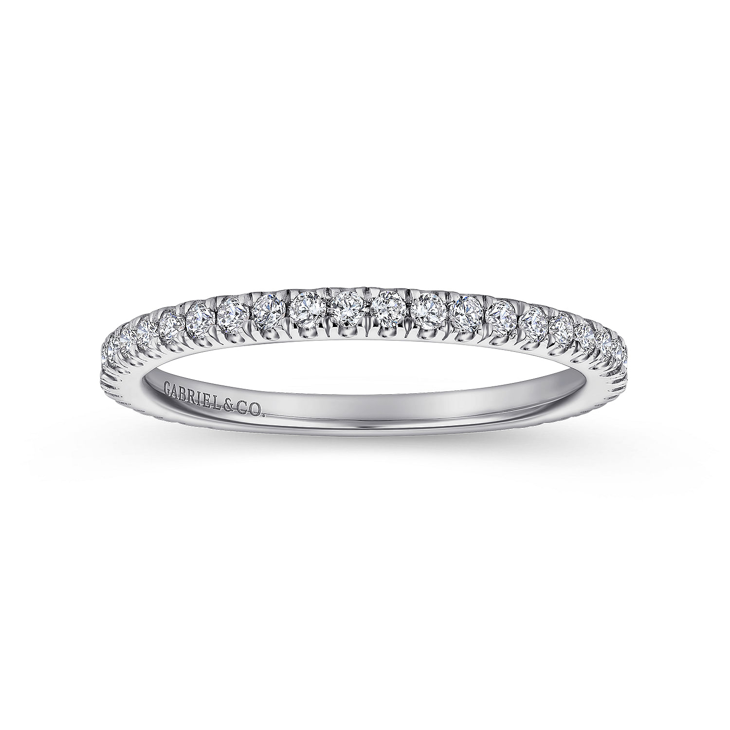 18k White Gold Diamond Straight Wedding Band angle 5 18k White Gold Diamond Straight Wedding Band angle 5