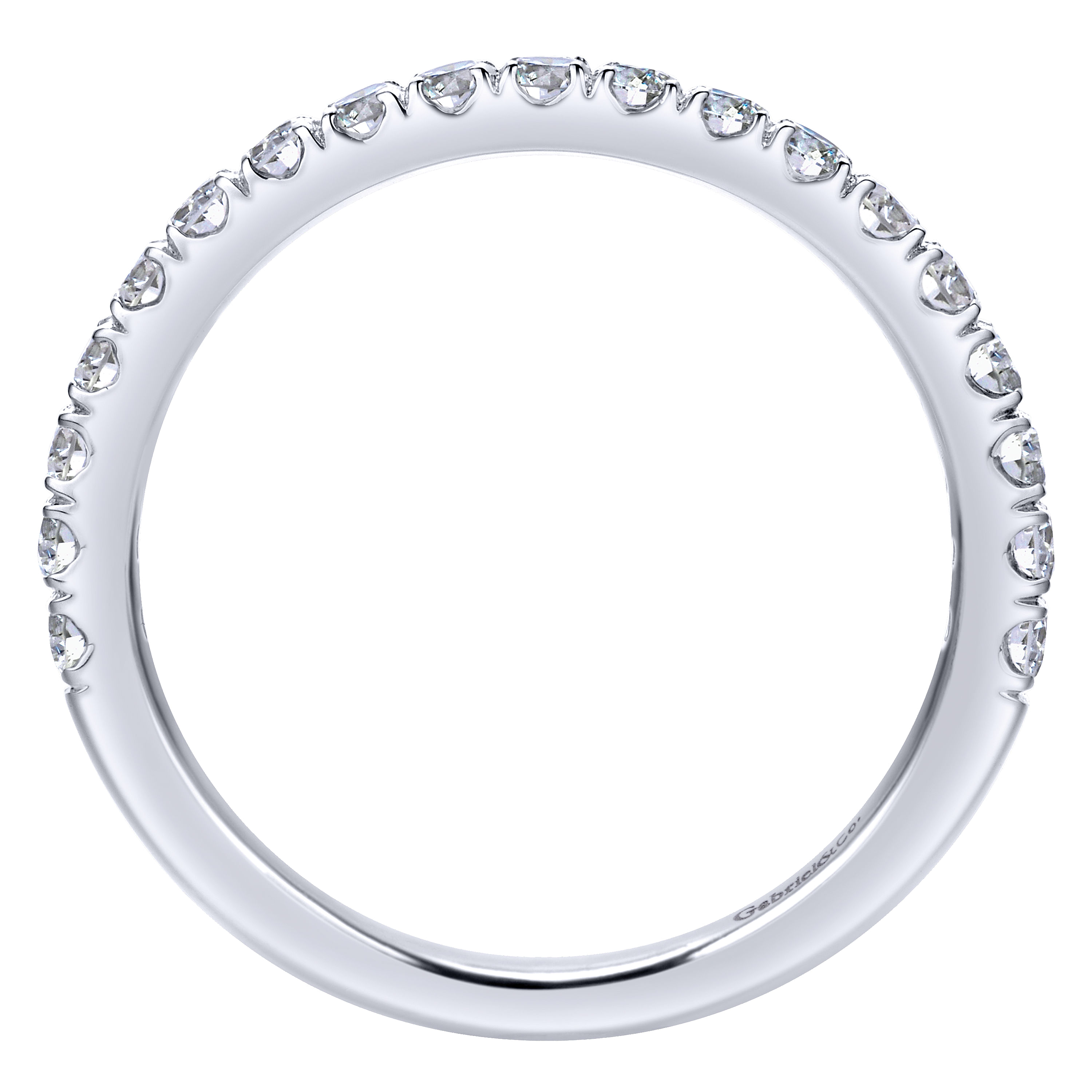 18k White Gold Diamond Straight Wedding Band angle 2 18k White Gold Diamond Straight Wedding Band angle 2