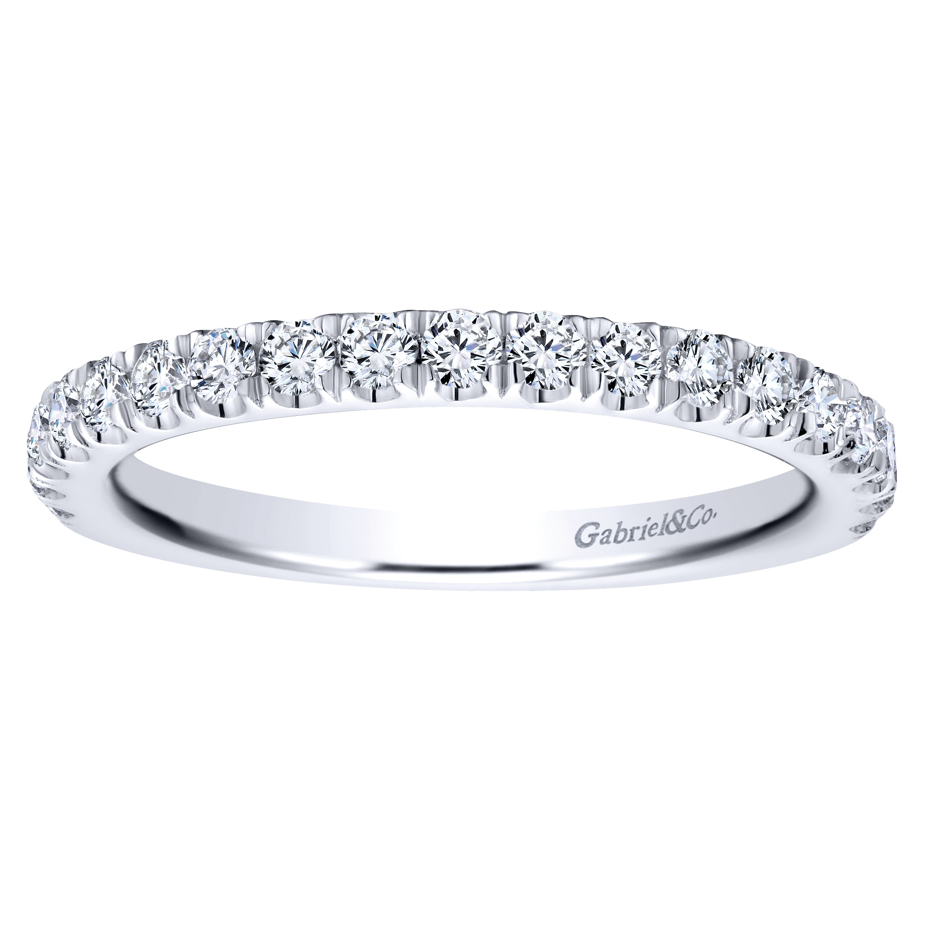 18k White Gold Diamond Straight Wedding Band angle 5 18k White Gold Diamond Straight Wedding Band angle 5