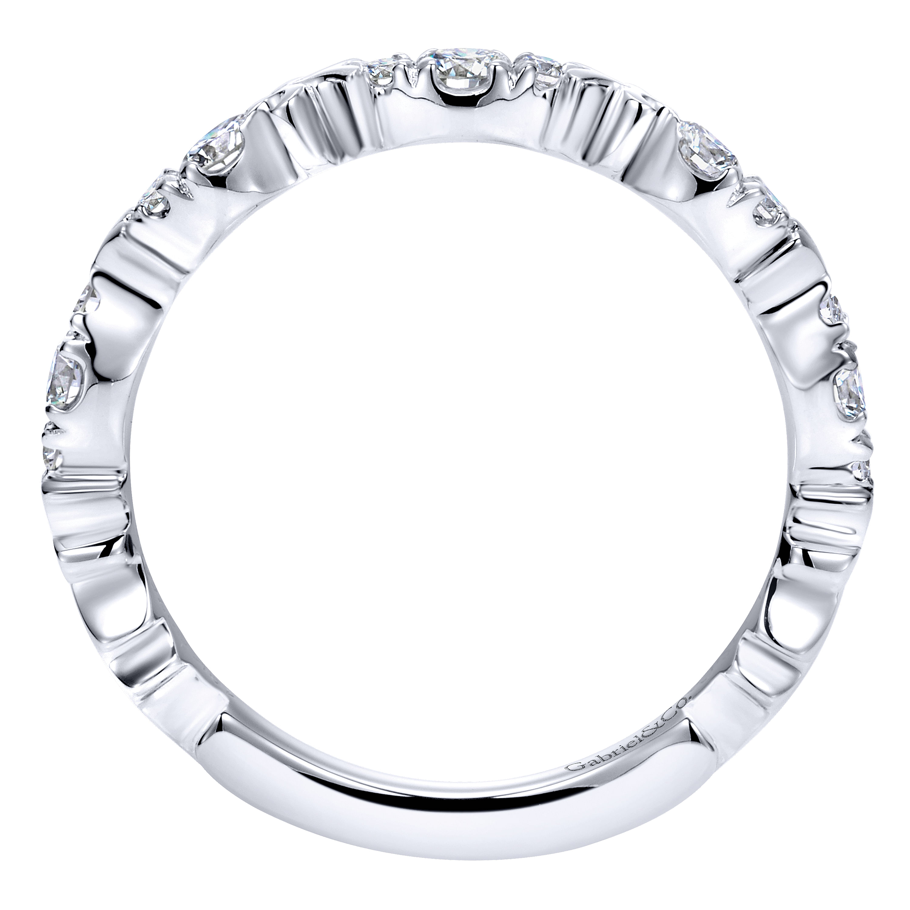 18k White Gold Diamond Straight Wedding Band angle 2 18k White Gold Diamond Straight Wedding Band angle 2