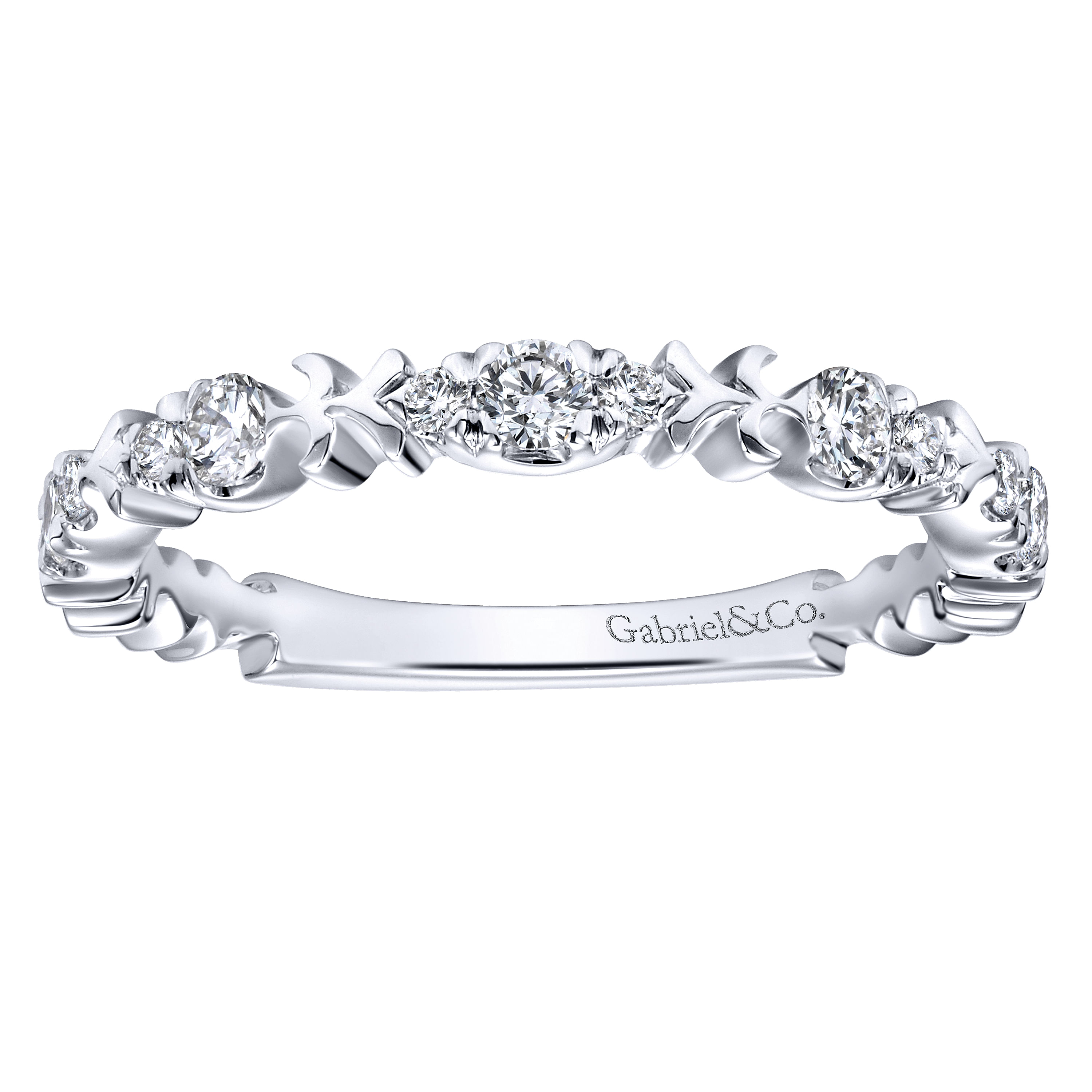 18k White Gold Diamond Straight Wedding Band angle 5 18k White Gold Diamond Straight Wedding Band angle 5