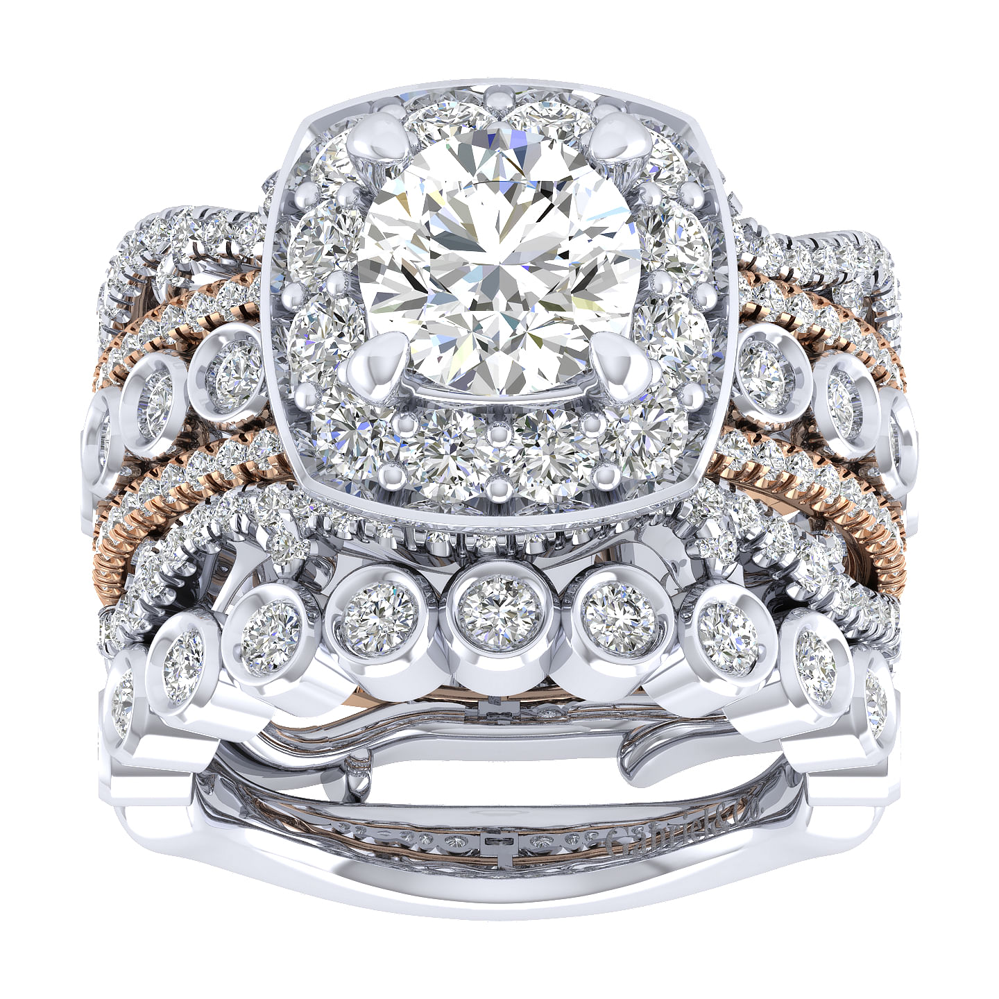 18k White Gold Diamond Straight Wedding Band angle 4 18k White Gold Diamond Straight Wedding Band angle 4