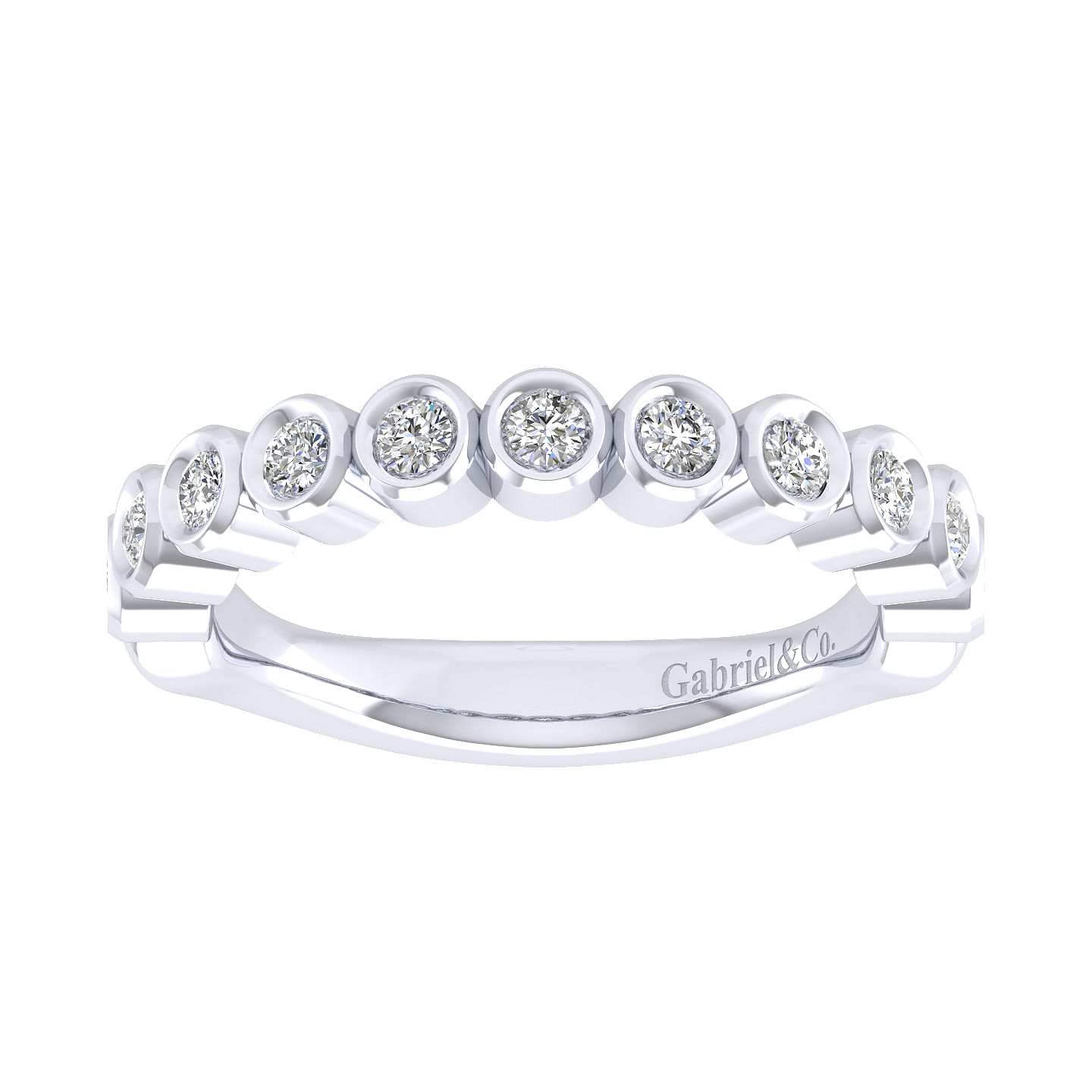 18k White Gold Diamond Straight Wedding Band angle 5 18k White Gold Diamond Straight Wedding Band angle 5