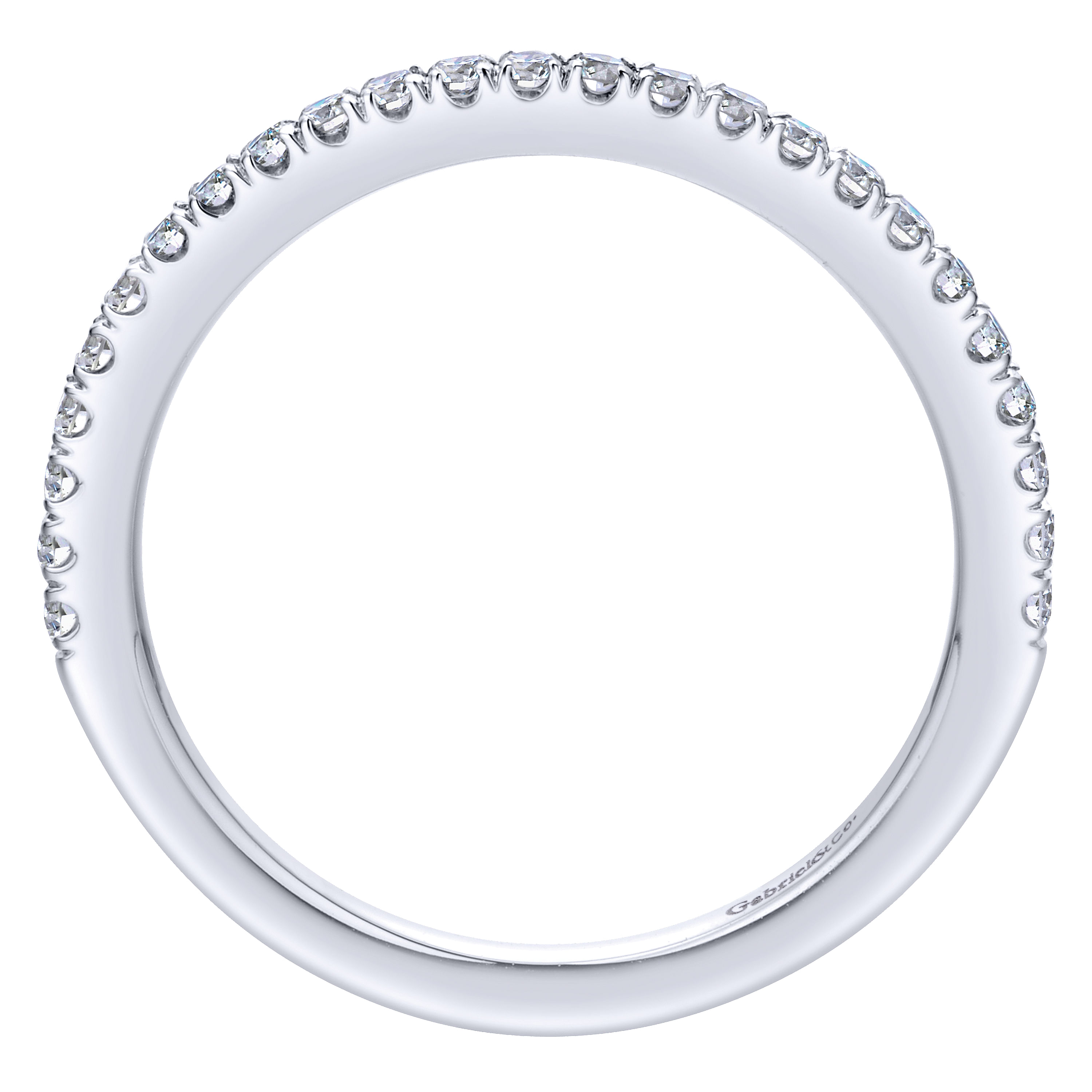 18k White Gold Diamond Straight Wedding Band angle 2 18k White Gold Diamond Straight Wedding Band angle 2