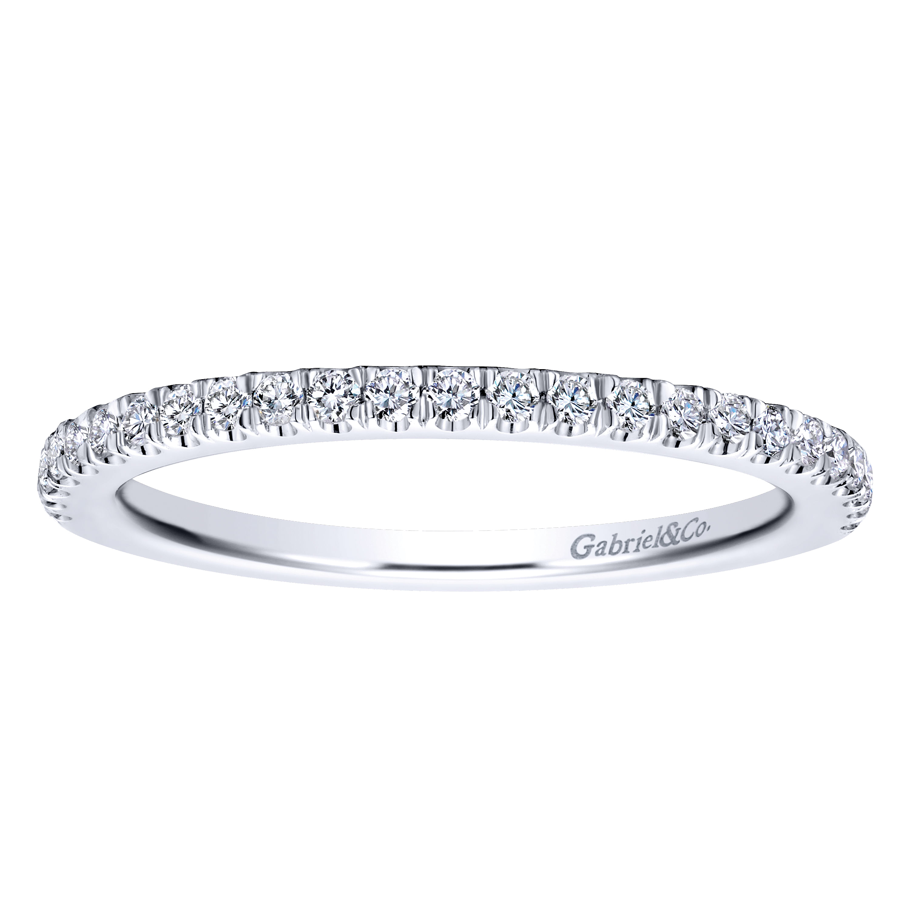 18k White Gold Diamond Straight Wedding Band angle 5 18k White Gold Diamond Straight Wedding Band angle 5