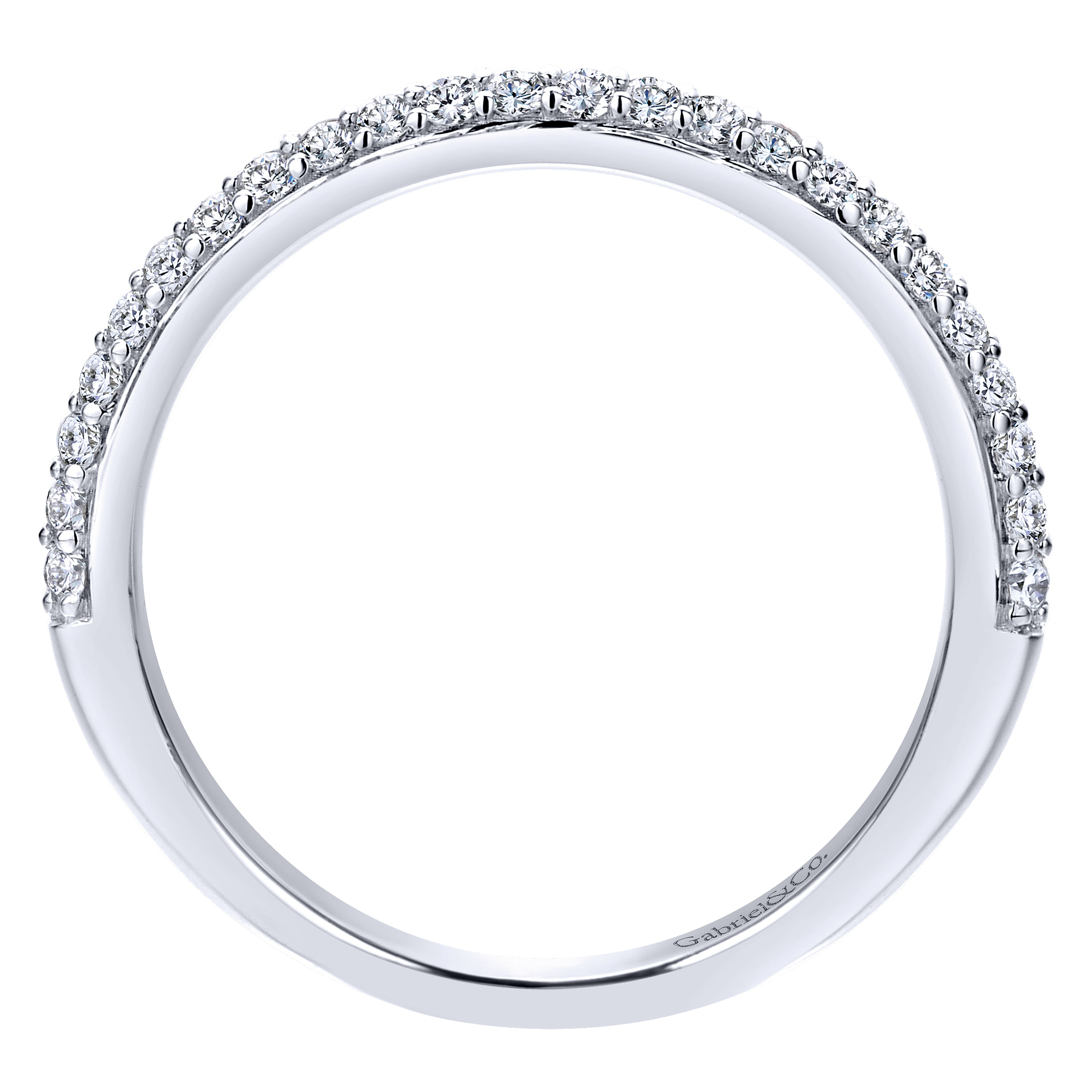 18k White Gold Diamond Straight Wedding Band angle 2 18k White Gold Diamond Straight Wedding Band angle 2