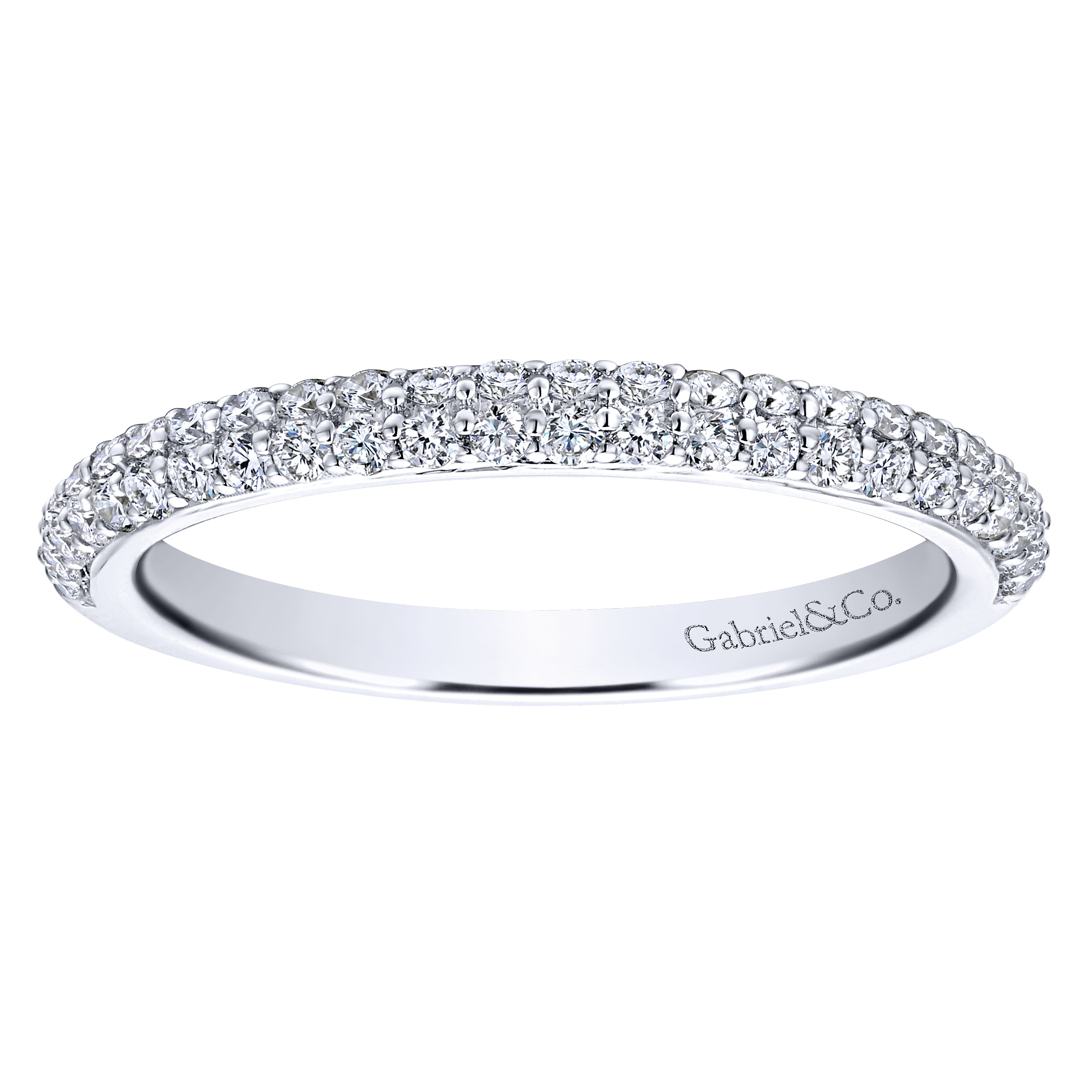 18k White Gold Diamond Straight Wedding Band angle 5 18k White Gold Diamond Straight Wedding Band angle 5