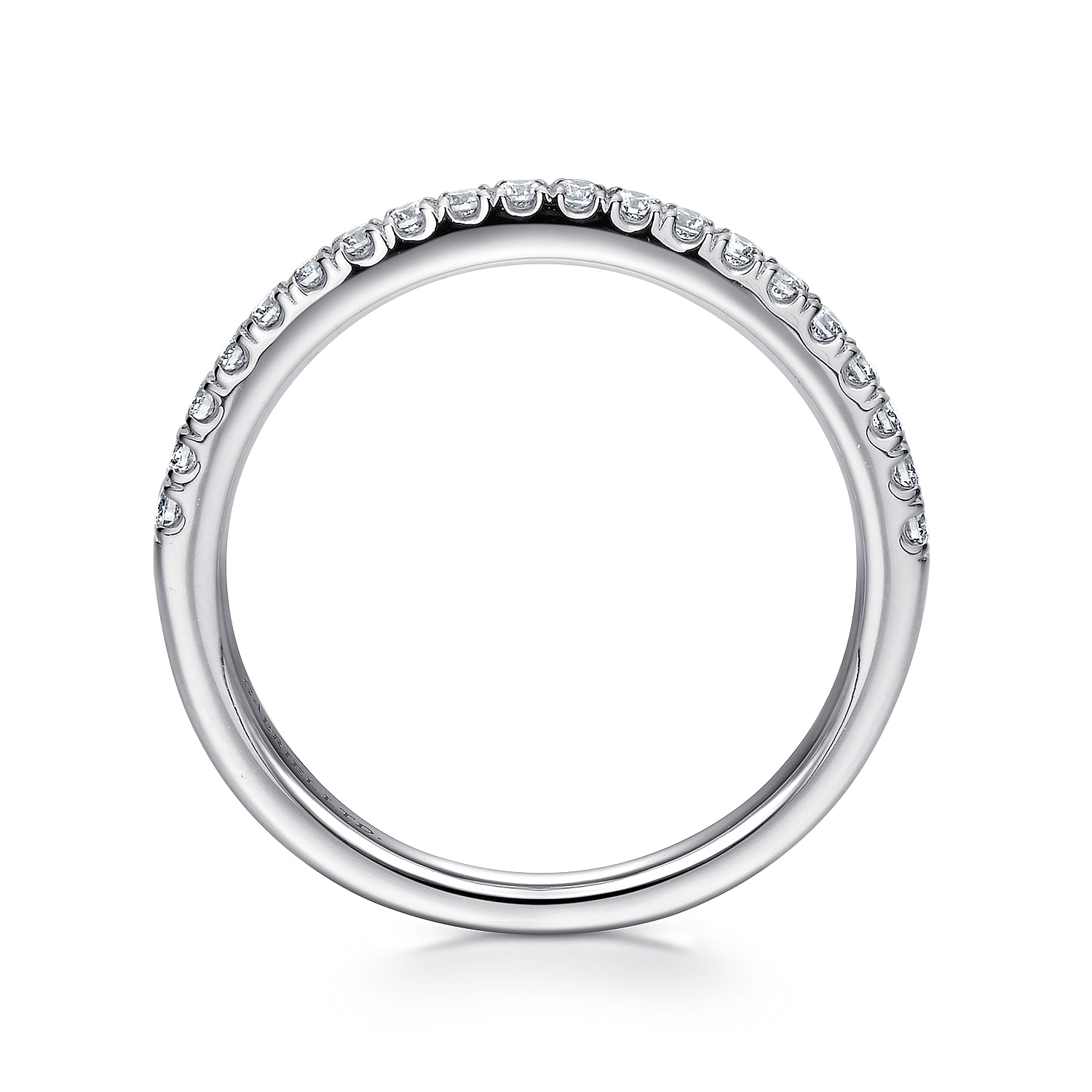18k White Gold Diamond Straight Wedding Band angle 2 18k White Gold Diamond Straight Wedding Band angle 2