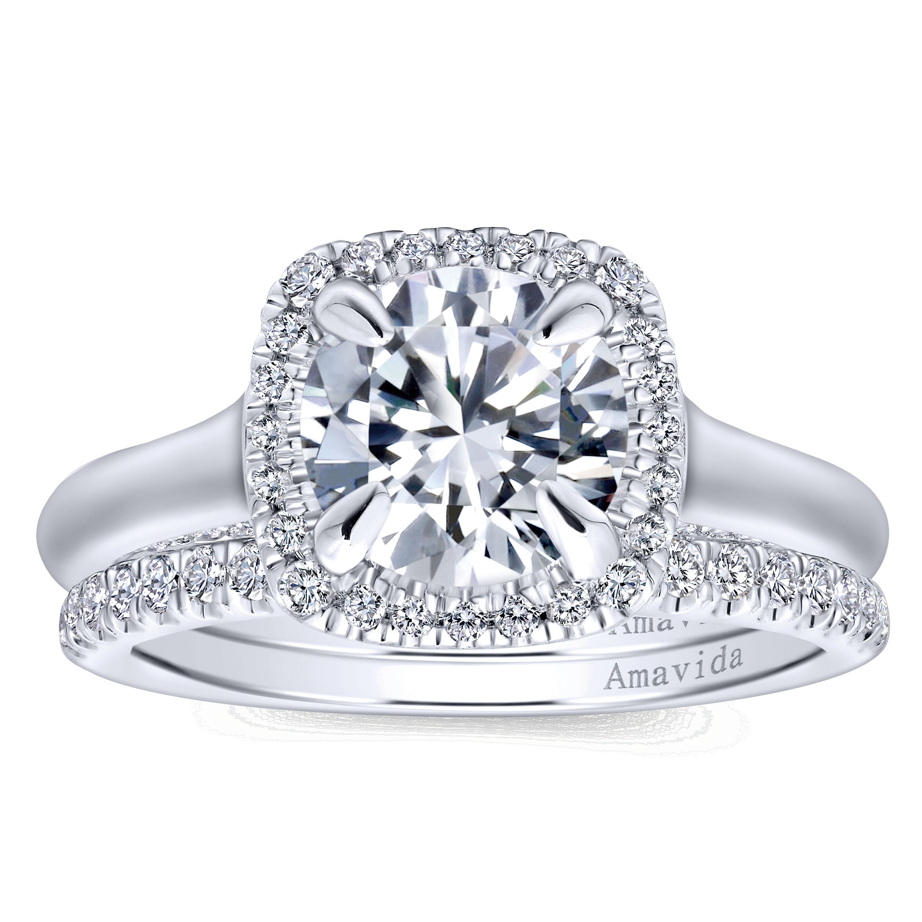 18k White Gold Diamond Straight Wedding Band angle 4 18k White Gold Diamond Straight Wedding Band angle 4