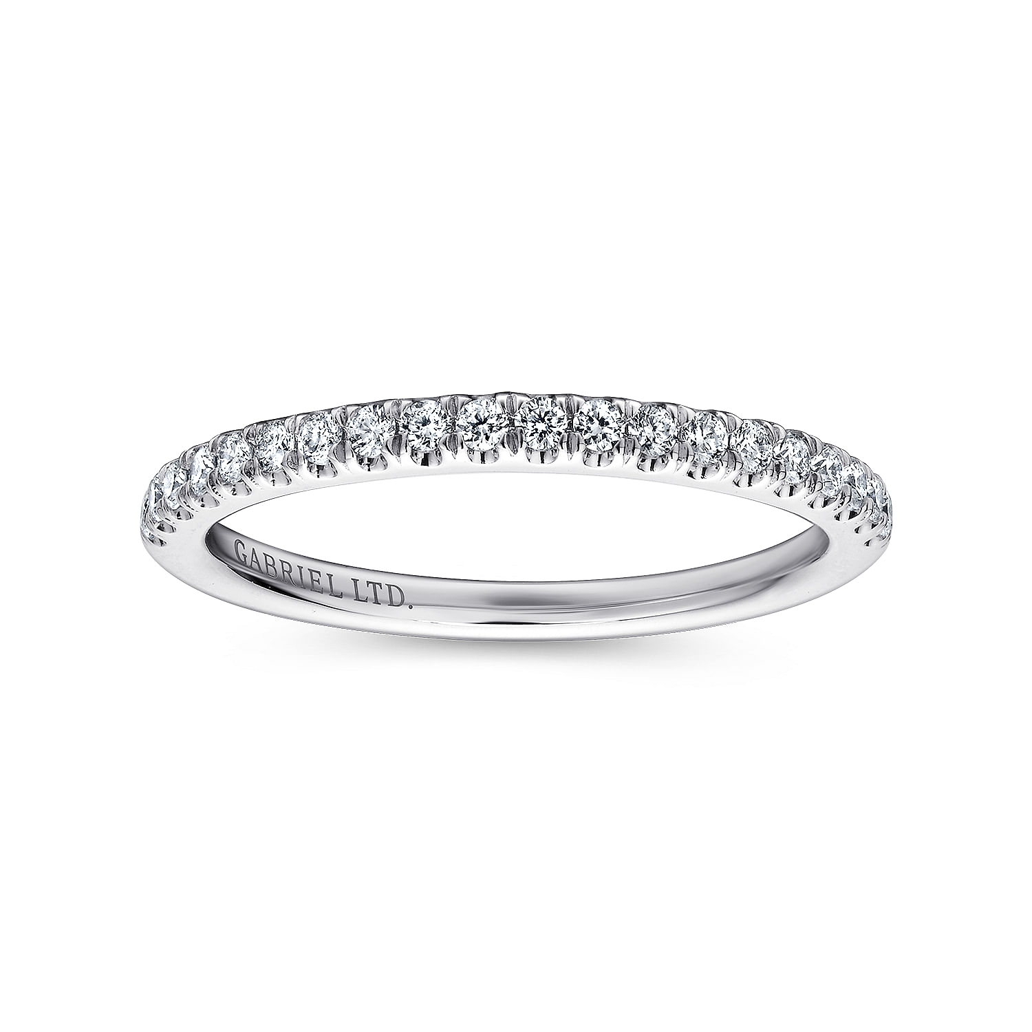 18k White Gold Diamond Straight Wedding Band angle 5 18k White Gold Diamond Straight Wedding Band angle 5