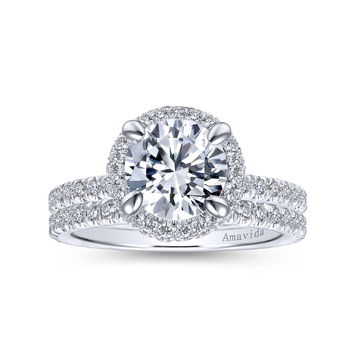 18k White Gold Diamond Straight Wedding Band angle 4 18k White Gold Diamond Straight Wedding Band angle 4