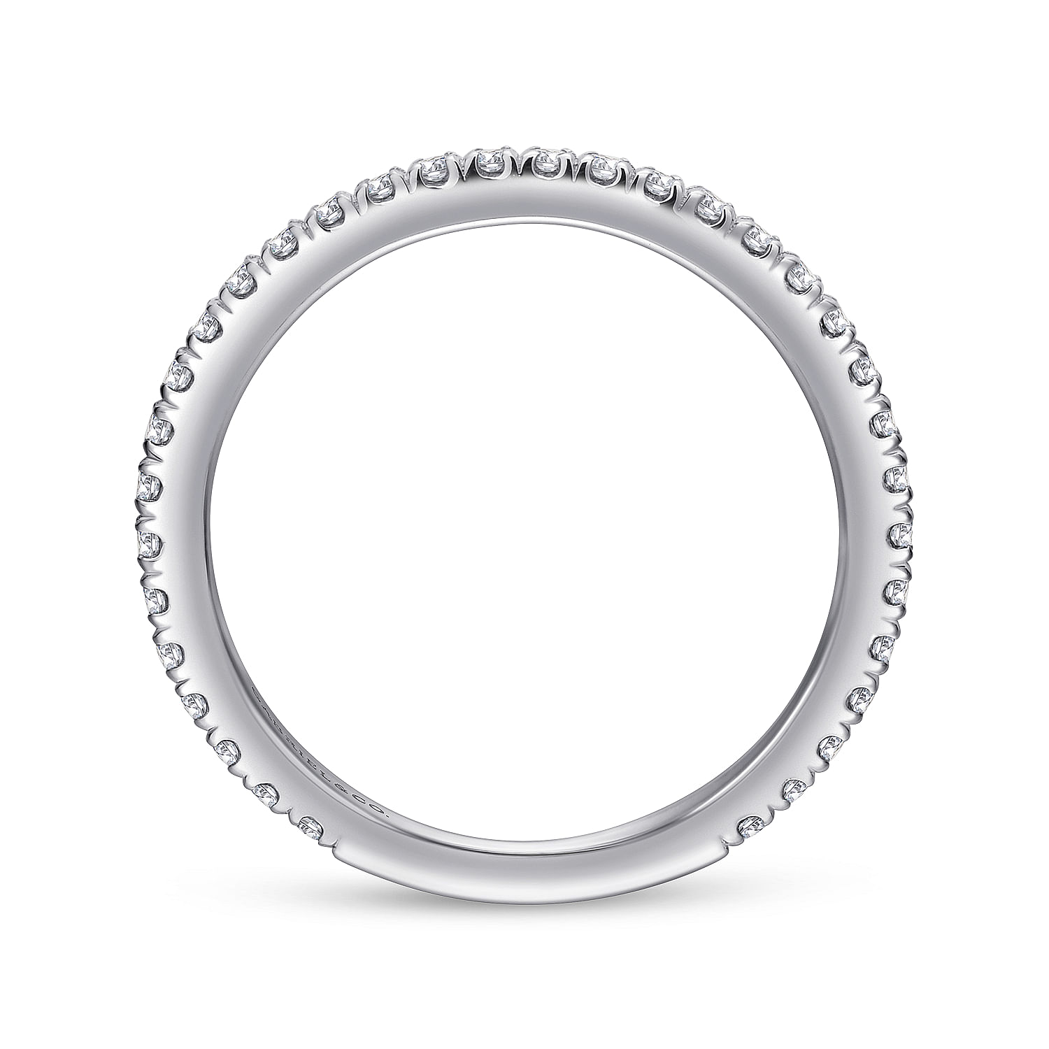 18k White Gold Diamond Straight Wedding Band angle 2 18k White Gold Diamond Straight Wedding Band angle 2
