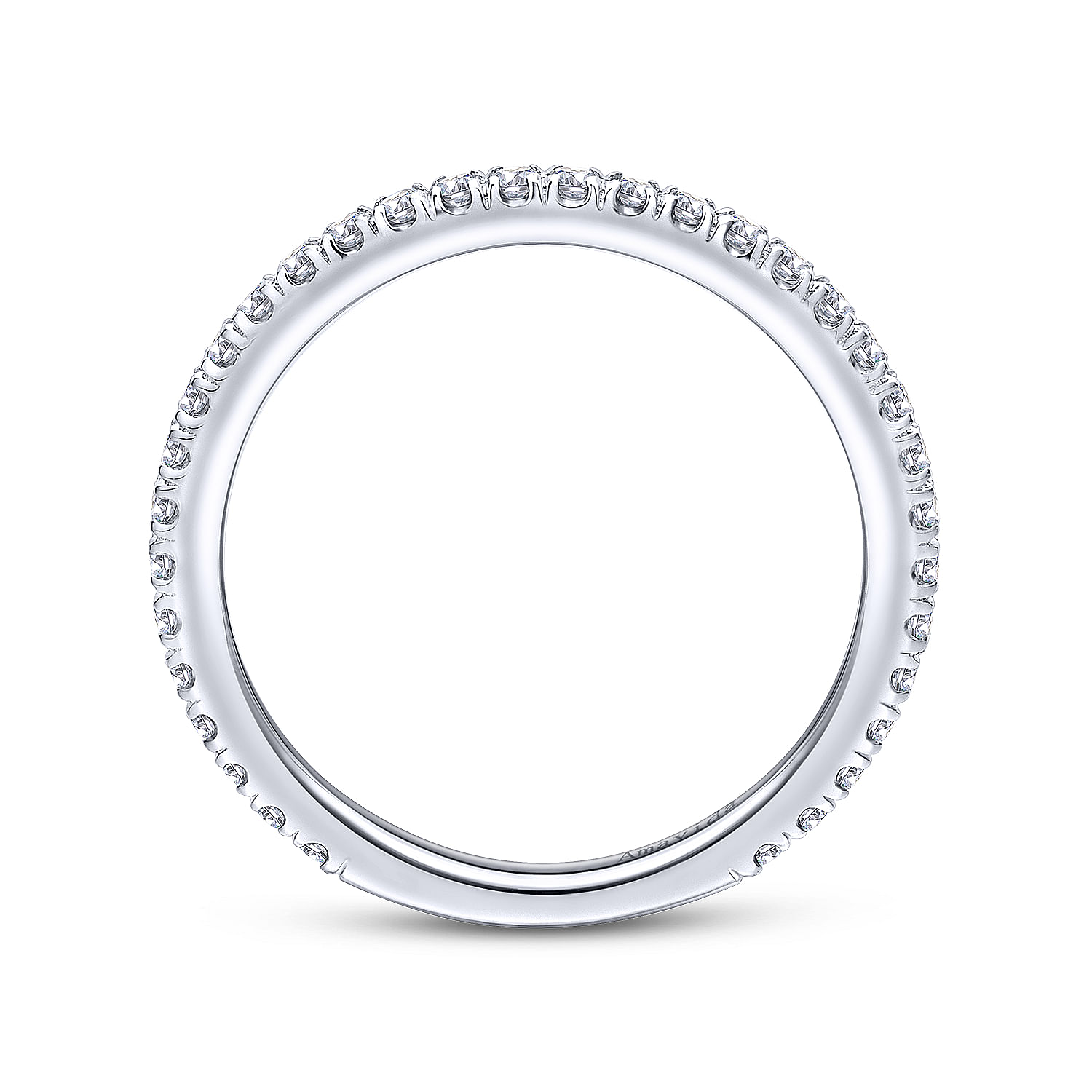18k White Gold Diamond Straight Wedding Band angle 2 18k White Gold Diamond Straight Wedding Band angle 2