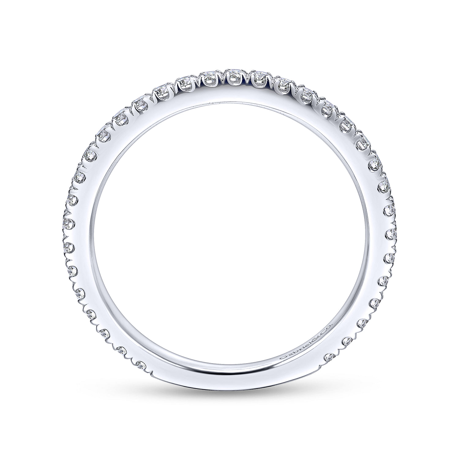 18k White Gold Diamond Straight Wedding Band angle 2 18k White Gold Diamond Straight Wedding Band angle 2