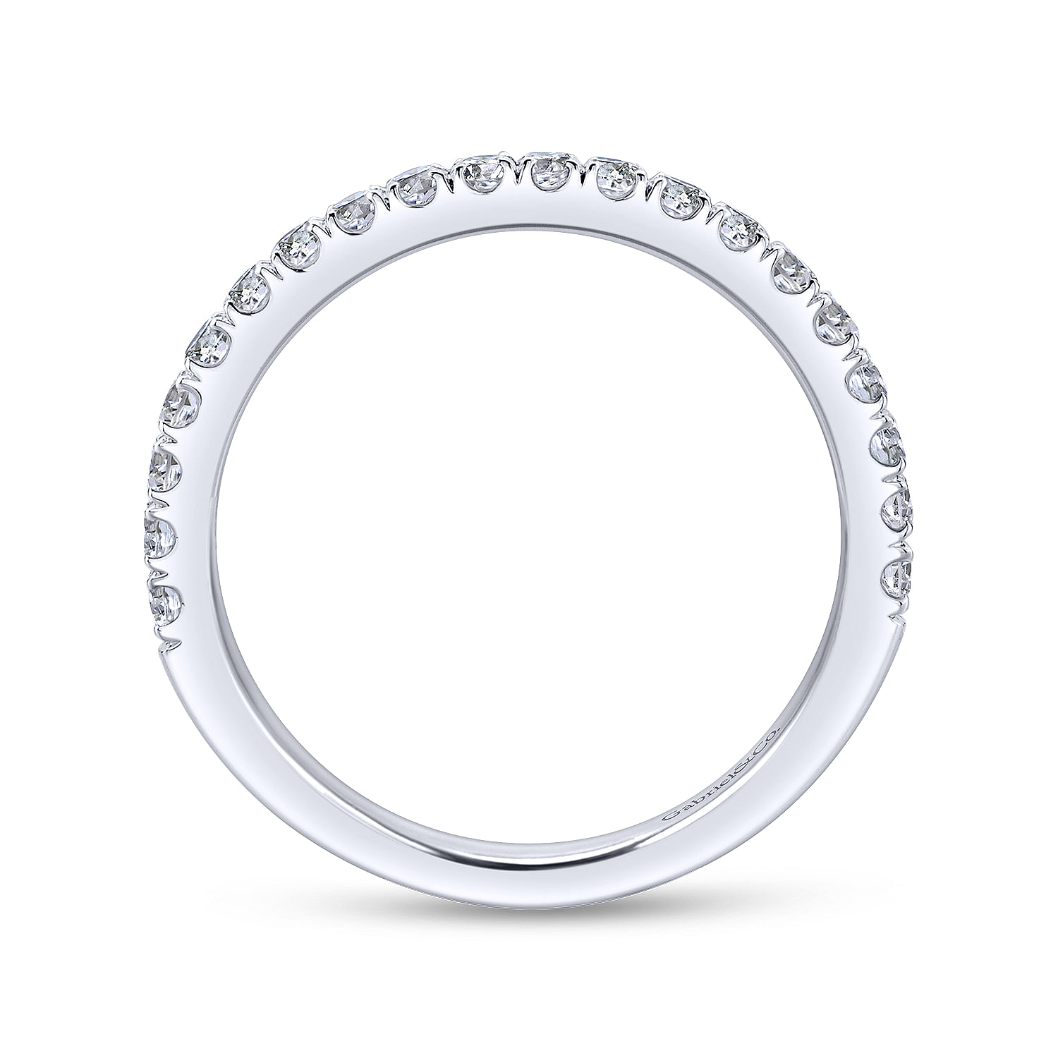 18k White Gold Diamond Straight Wedding Band angle 2 18k White Gold Diamond Straight Wedding Band angle 2