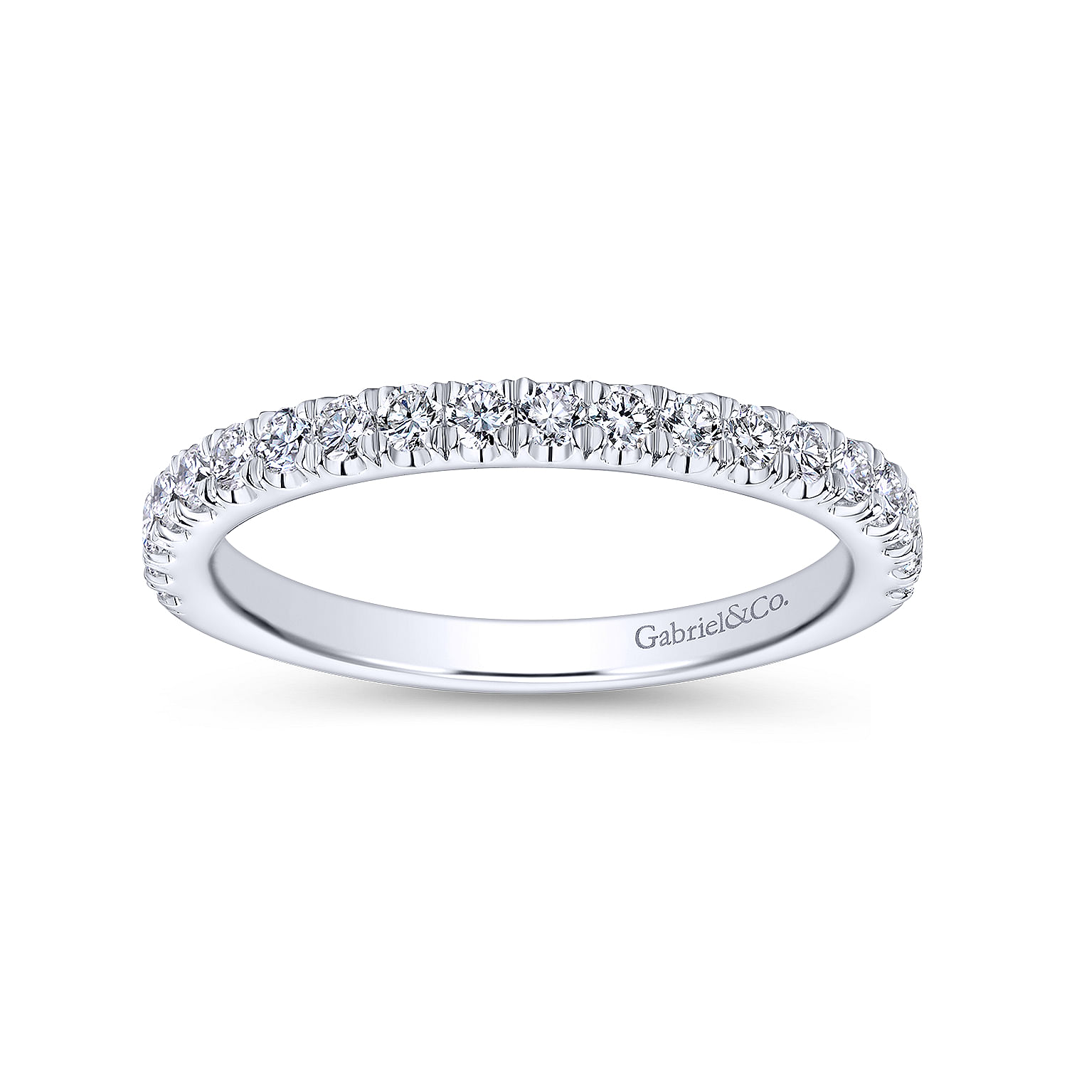 18k White Gold Diamond Straight Wedding Band angle 5 18k White Gold Diamond Straight Wedding Band angle 5