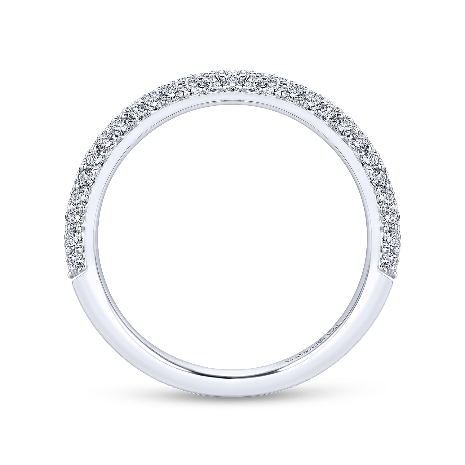18k White Gold Diamond Straight Wedding Band angle 2 18k White Gold Diamond Straight Wedding Band angle 2