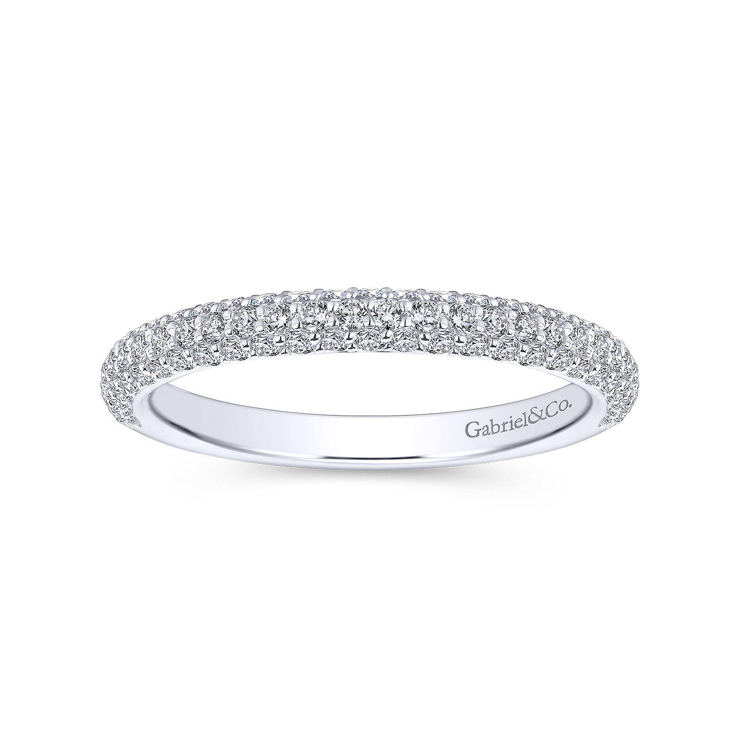 18k White Gold Diamond Straight Wedding Band angle 5 18k White Gold Diamond Straight Wedding Band angle 5