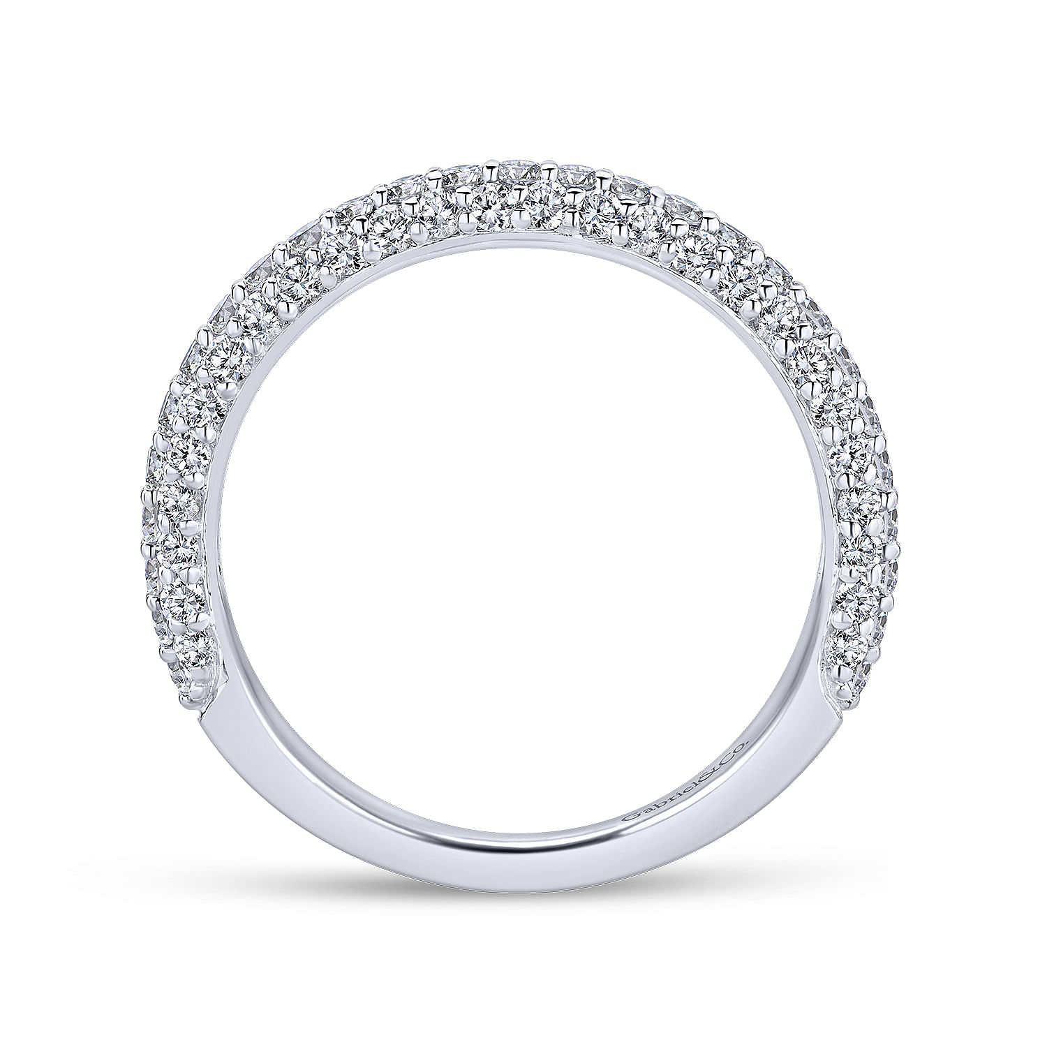 18k White Gold Diamond Straight Wedding Band angle 2 18k White Gold Diamond Straight Wedding Band angle 2