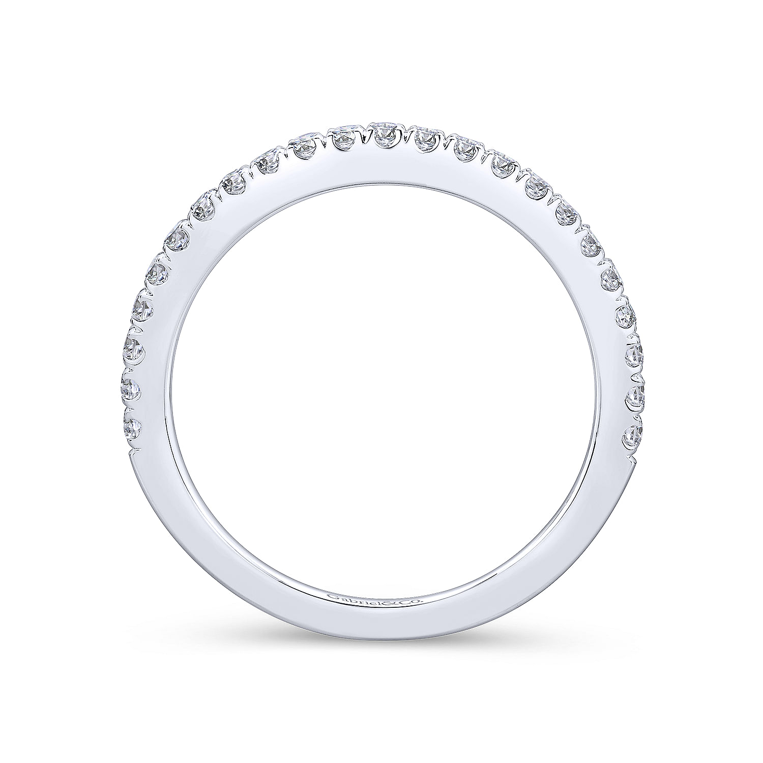 18k White Gold Diamond Straight Wedding Band angle 2 18k White Gold Diamond Straight Wedding Band angle 2
