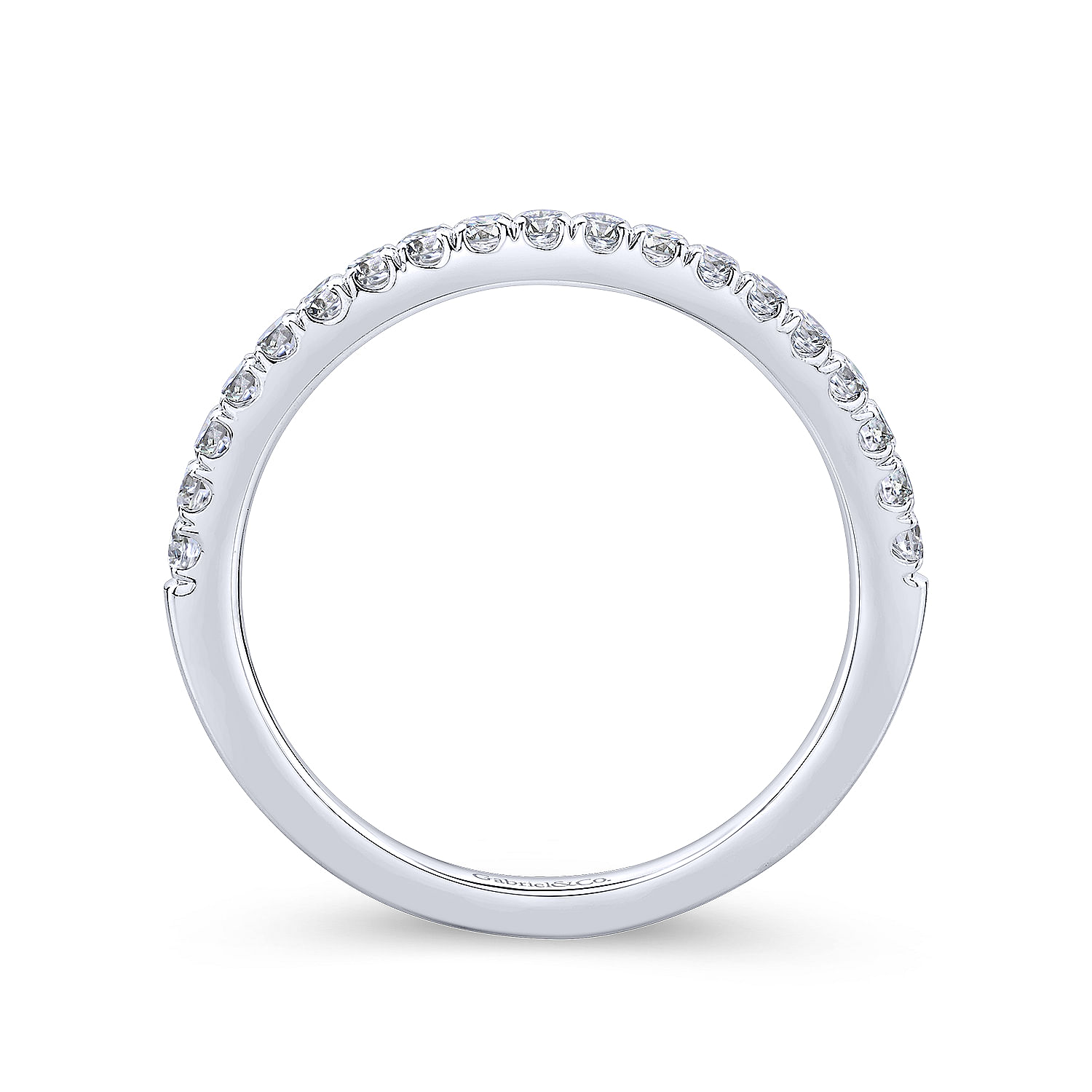18k White Gold Diamond Straight Wedding Band angle 2 18k White Gold Diamond Straight Wedding Band angle 2