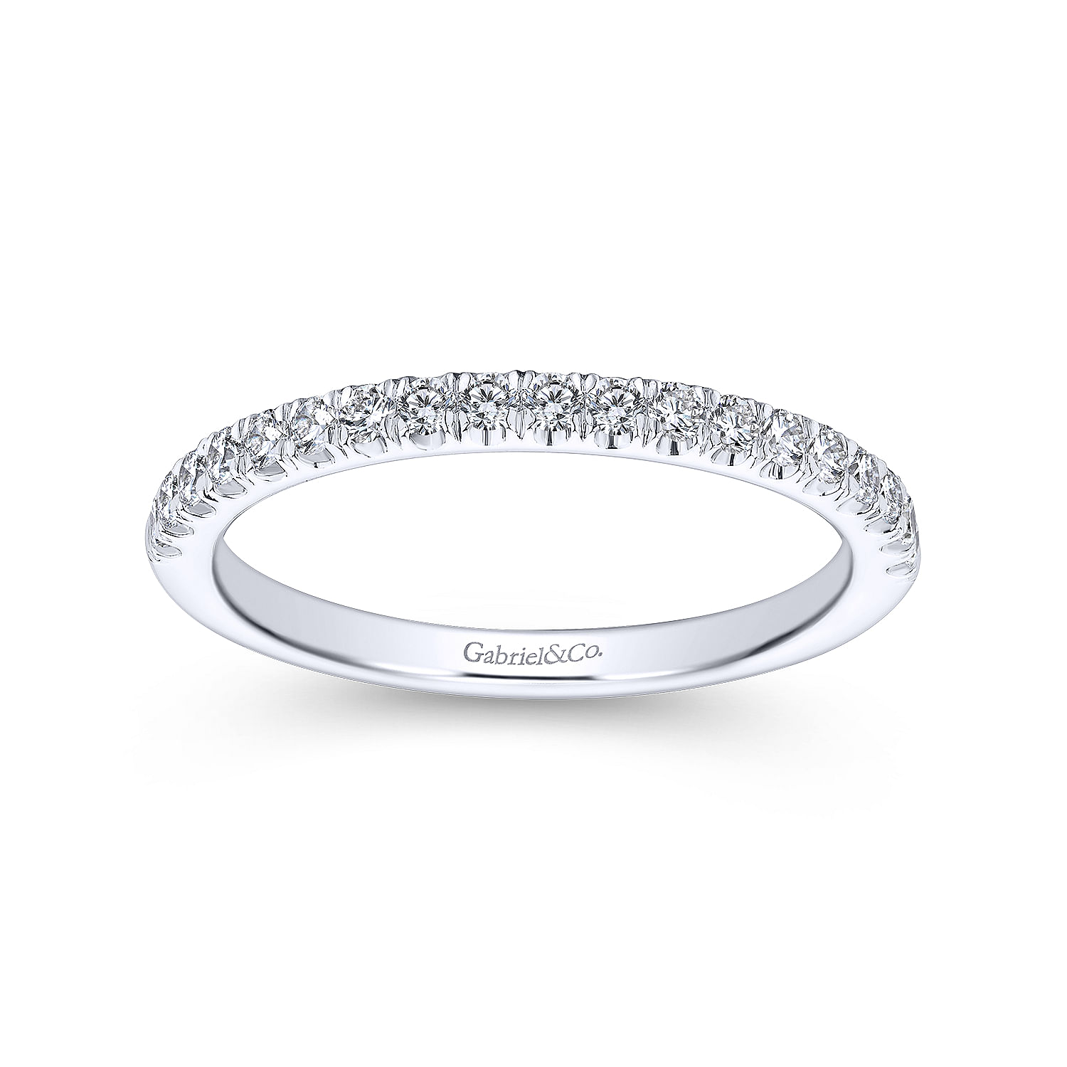 18k White Gold Diamond Straight Wedding Band angle 5 18k White Gold Diamond Straight Wedding Band angle 5