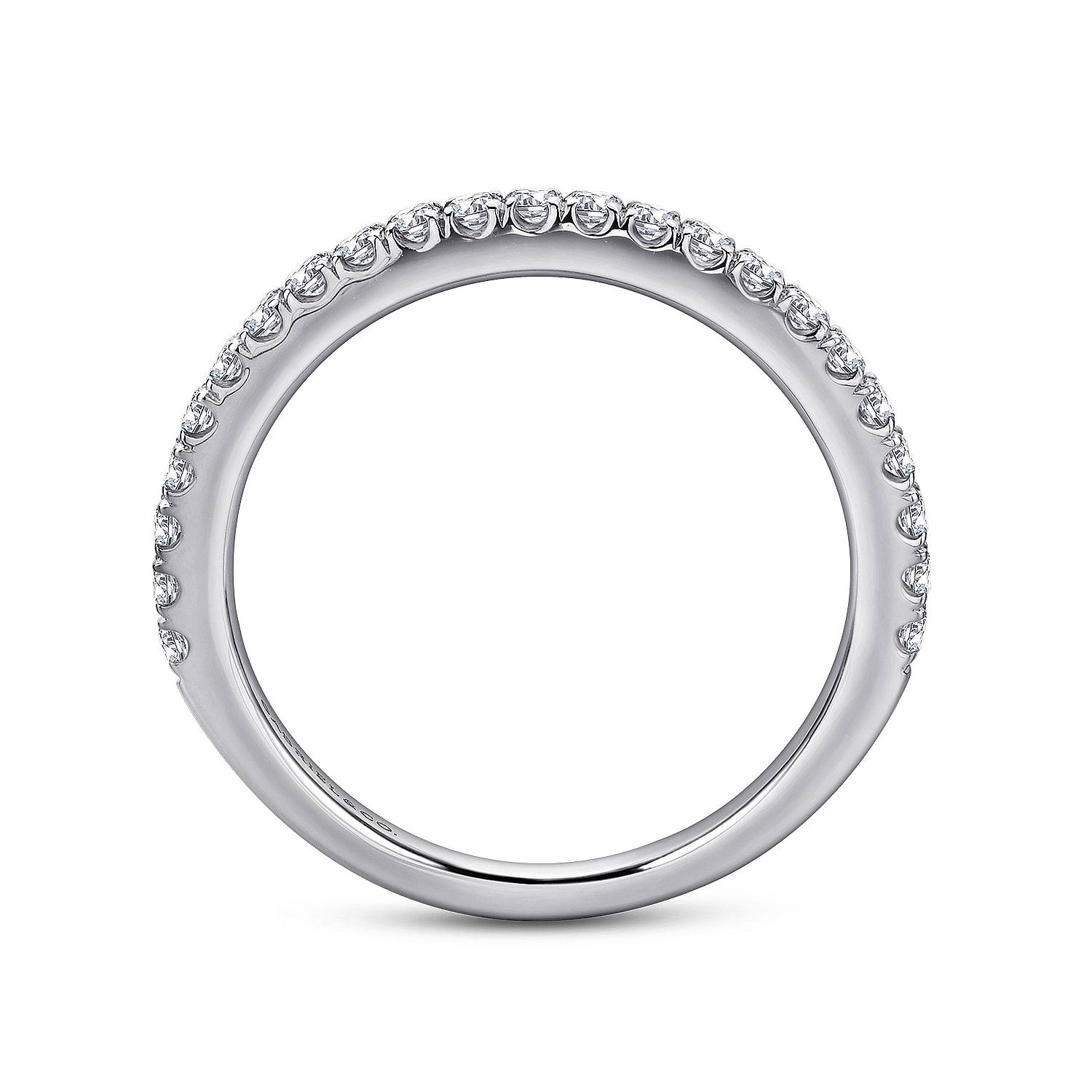 18k White Gold Diamond Straight Wedding Band angle 2 18k White Gold Diamond Straight Wedding Band angle 2