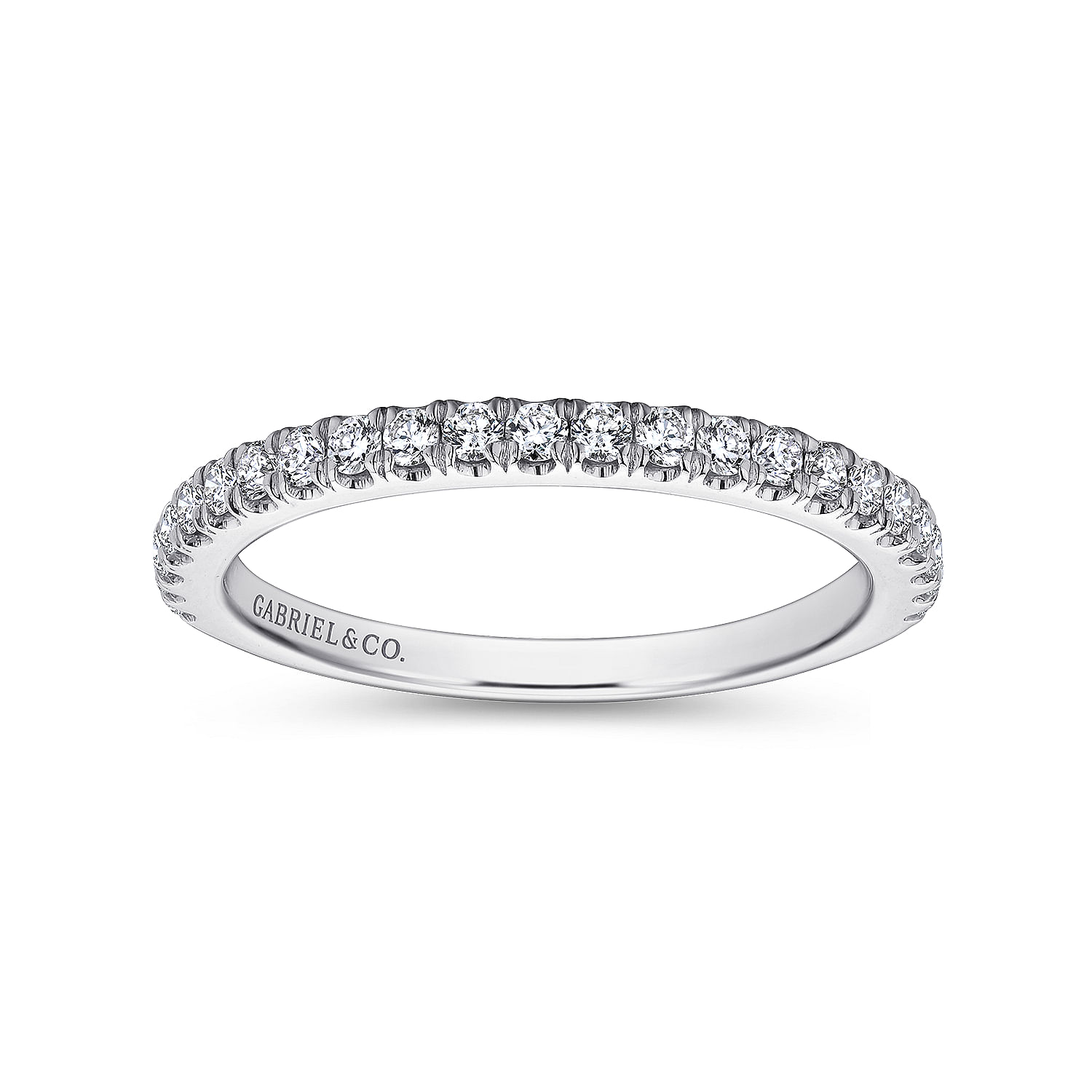 18k White Gold Diamond Straight Wedding Band angle 5 18k White Gold Diamond Straight Wedding Band angle 5